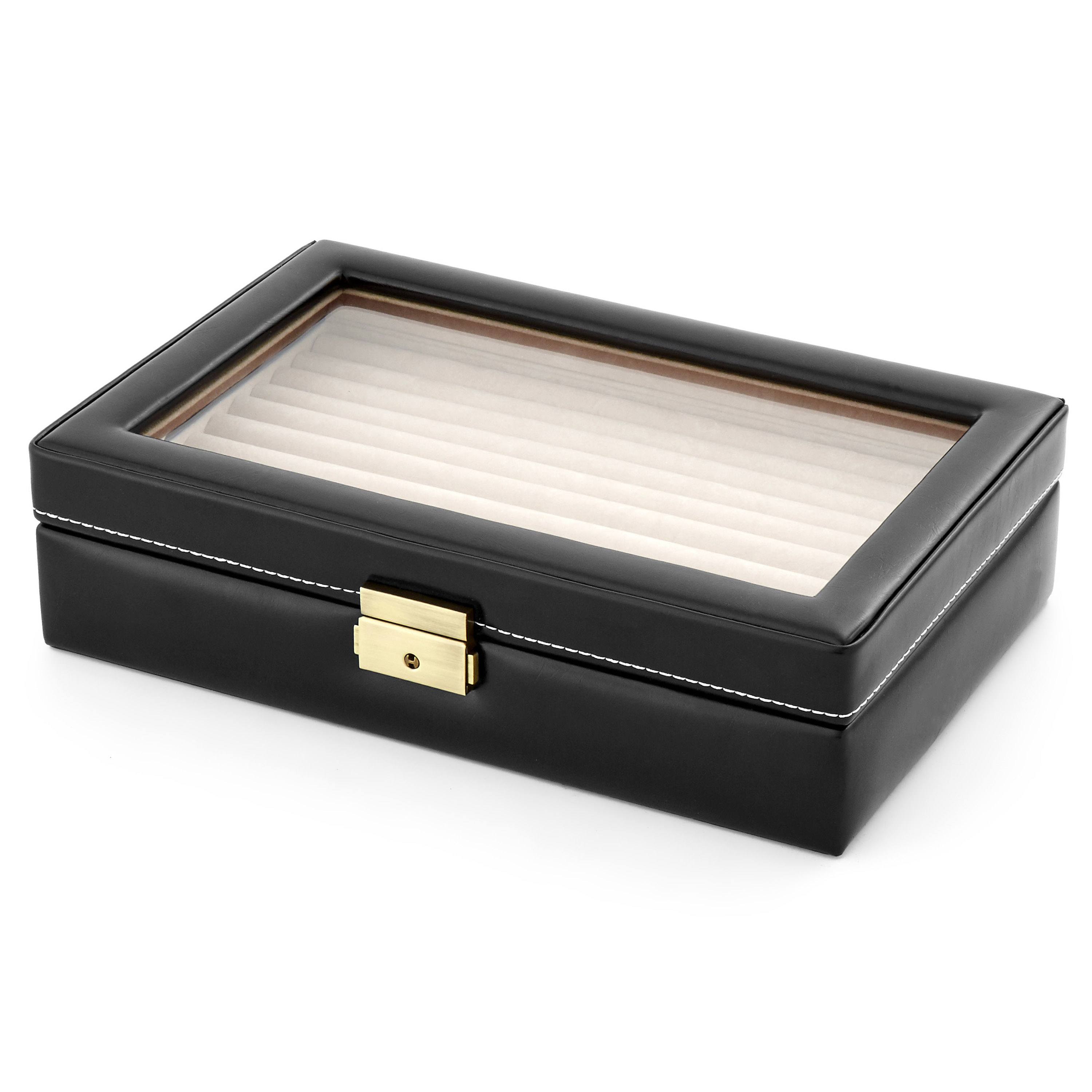 Ebenholz Und Elfenbein Manschettenknöpfe Box - 1