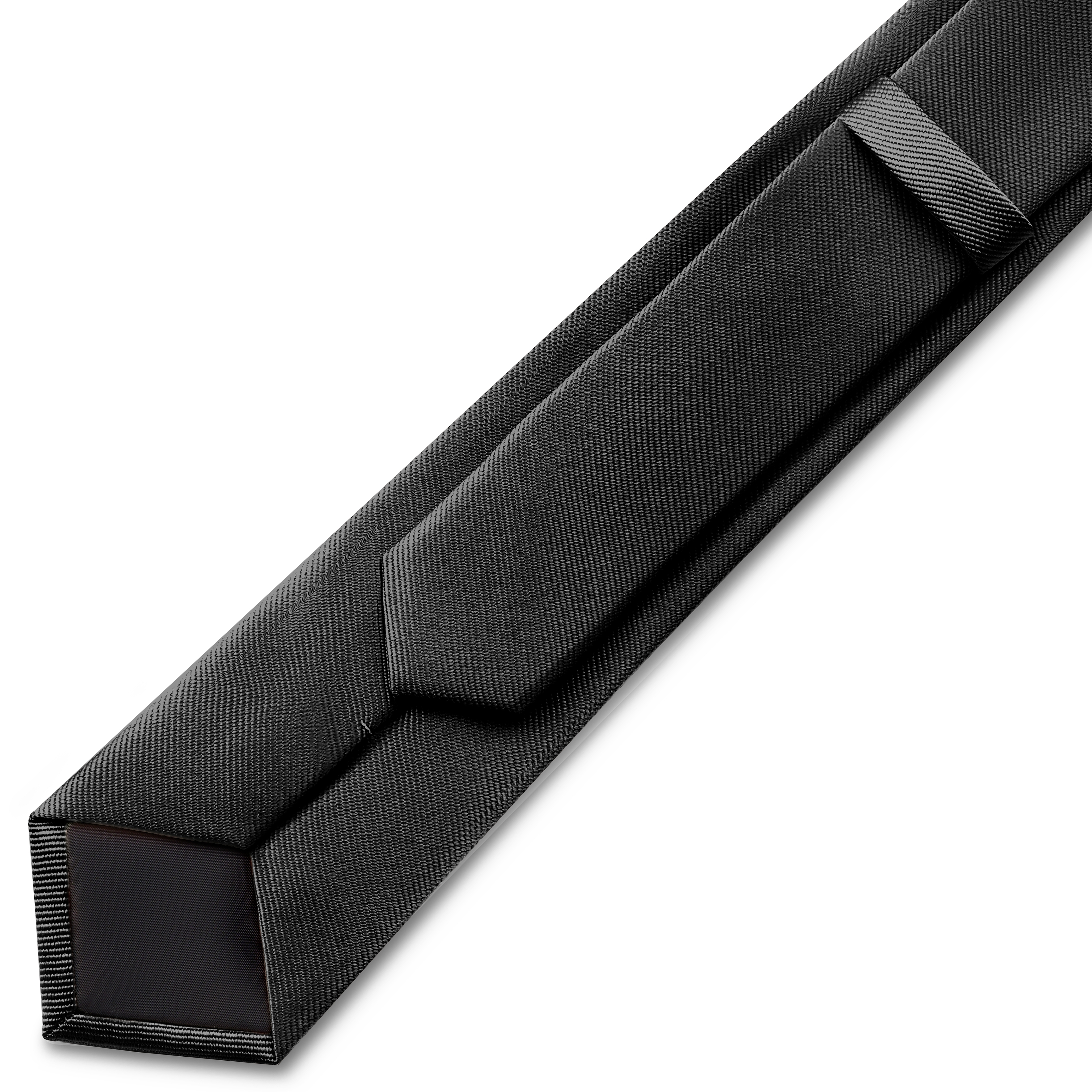 Corbata de grogrén negra de 8 cm - 2