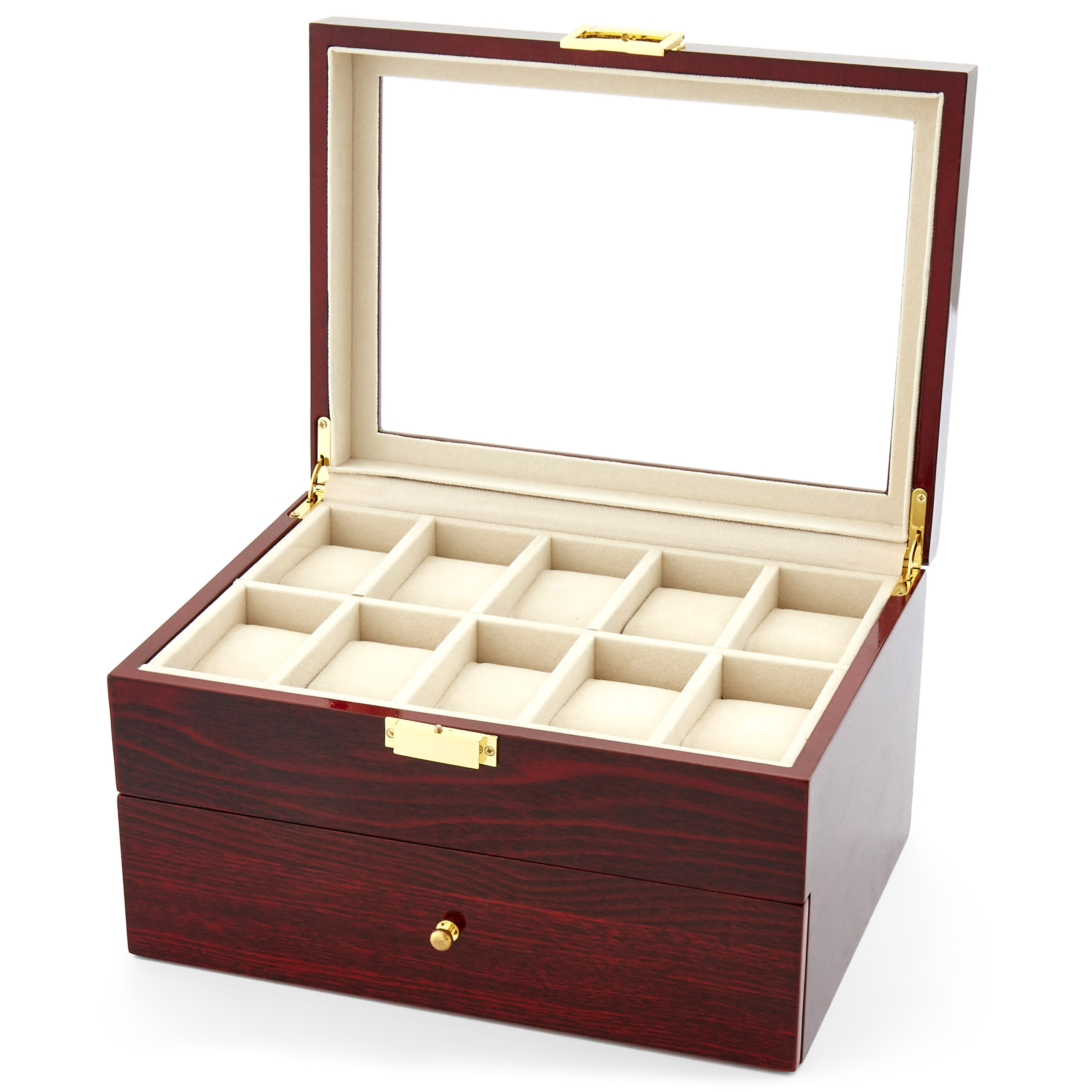 Two Layered Red Wood Display Case - 20 Watches - 3