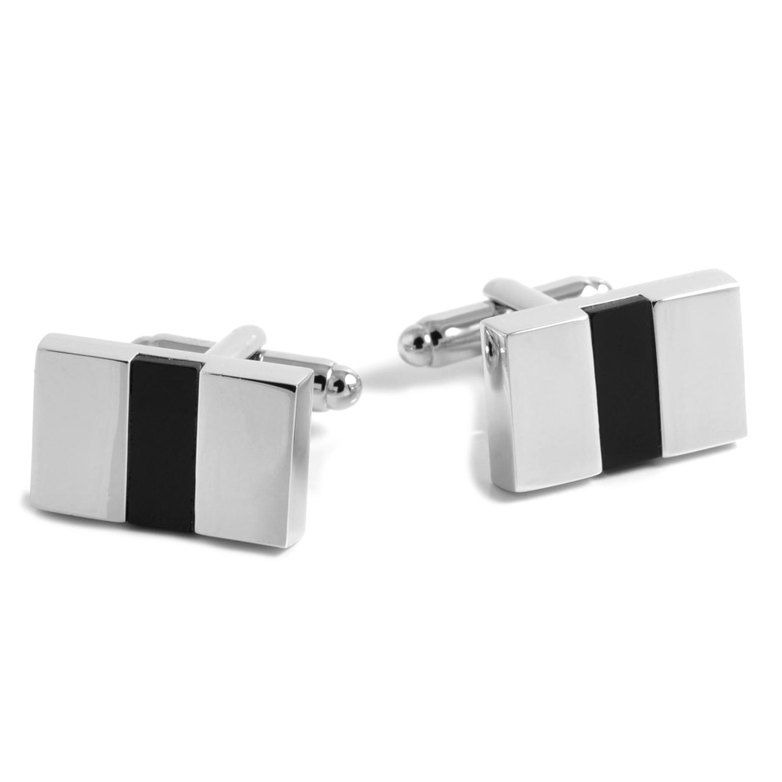 Elegantni manšetni gumbi v črni barvi Elegantni manšetni gumbi v črni barvi