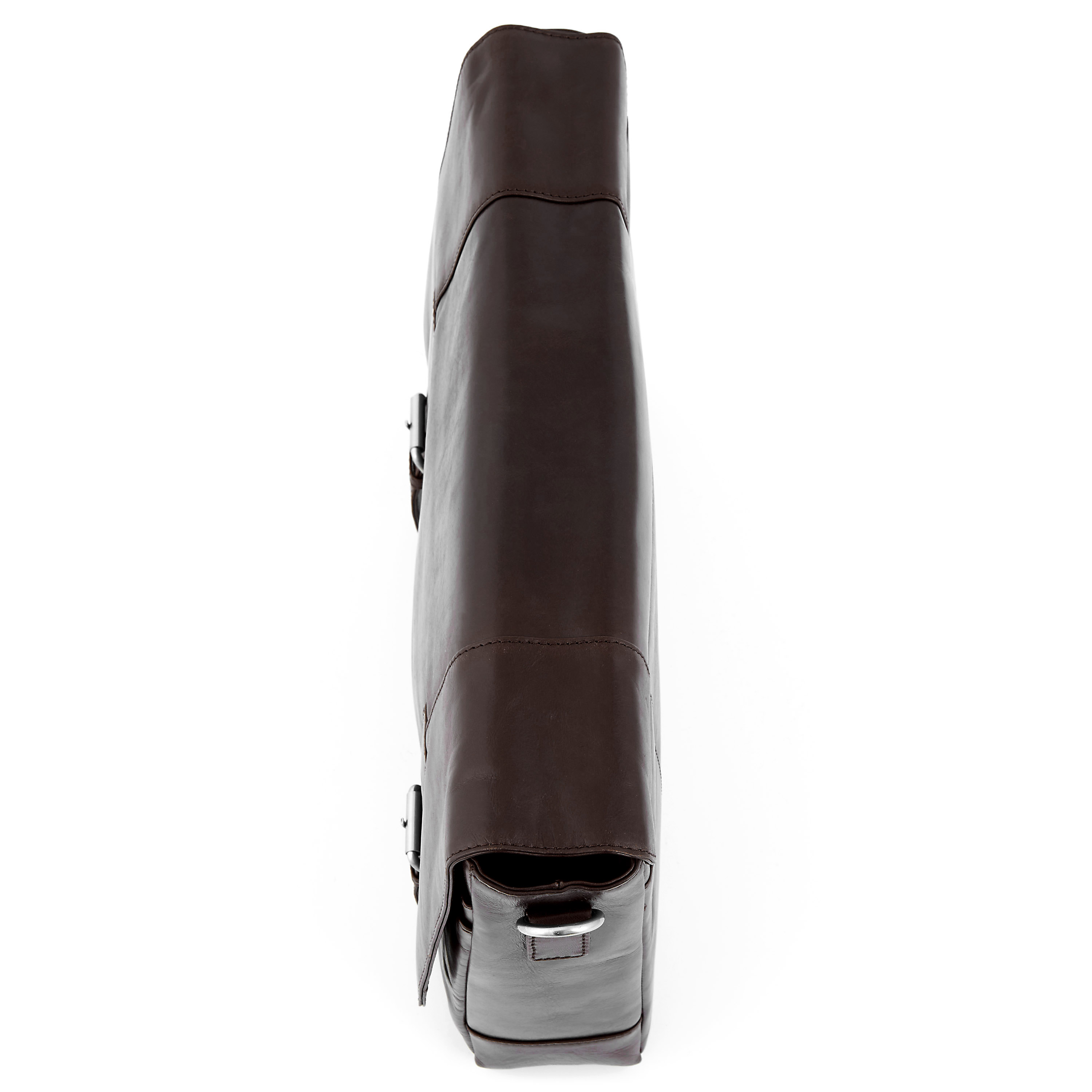 Sac bandoulière en cuir marron foncé classique Jasper  - 7