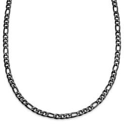 Essentials | Collar de cadena figaro en negro metalizado de 8 mm