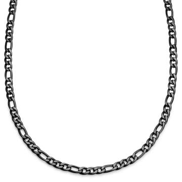 Essentials | 8 mm Gunmetal Black Figaro Chain Necklace