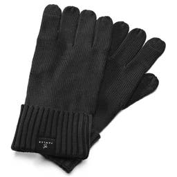 Freek schwarze Strickhandschuhe aus Baumwolle