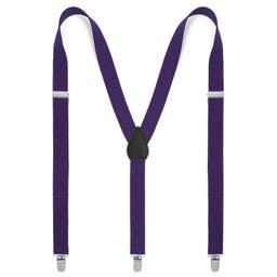 Slim Dark Violet Clip-On Suspenders