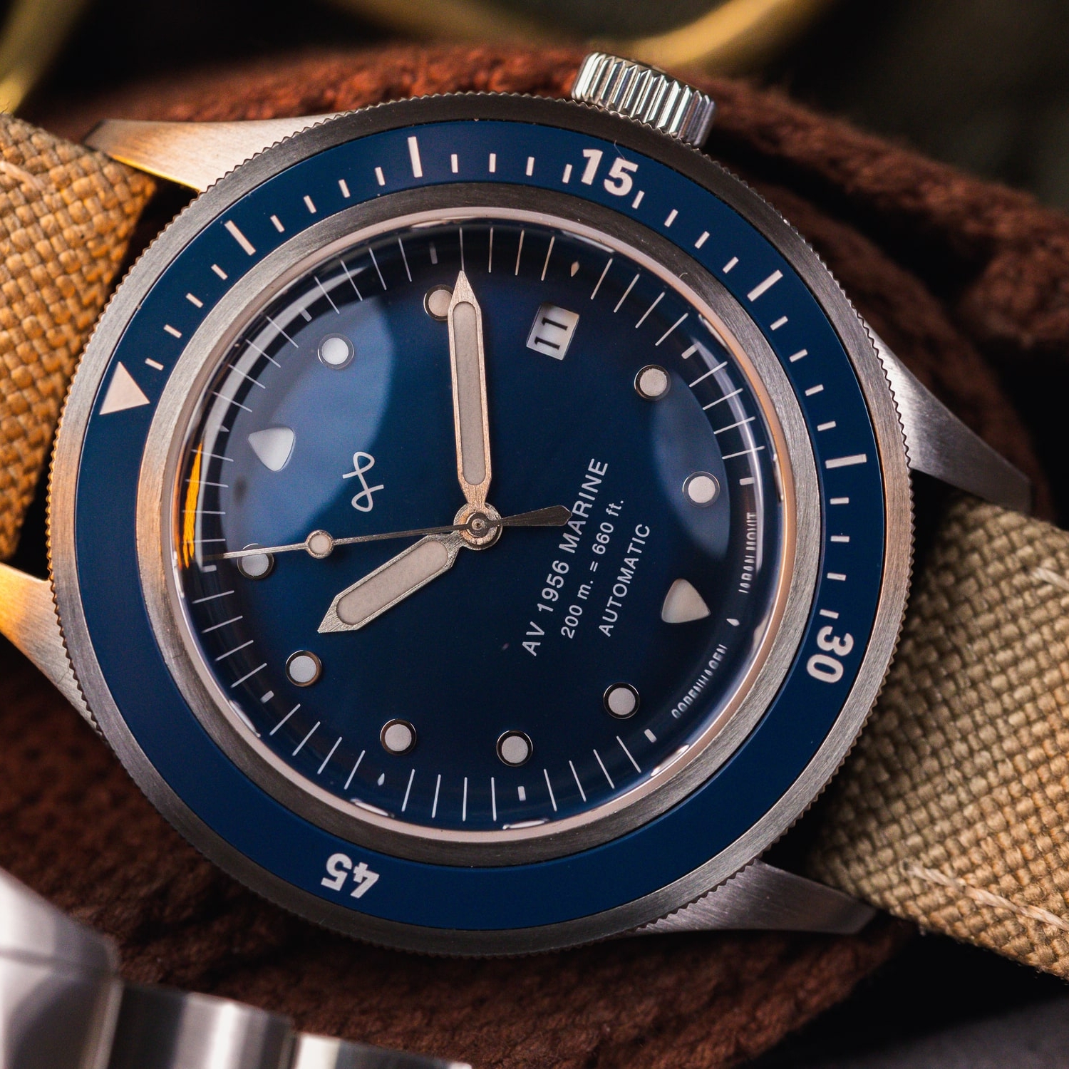 1956 Marine Automatic | Chirurgisch staal en blauw - 4