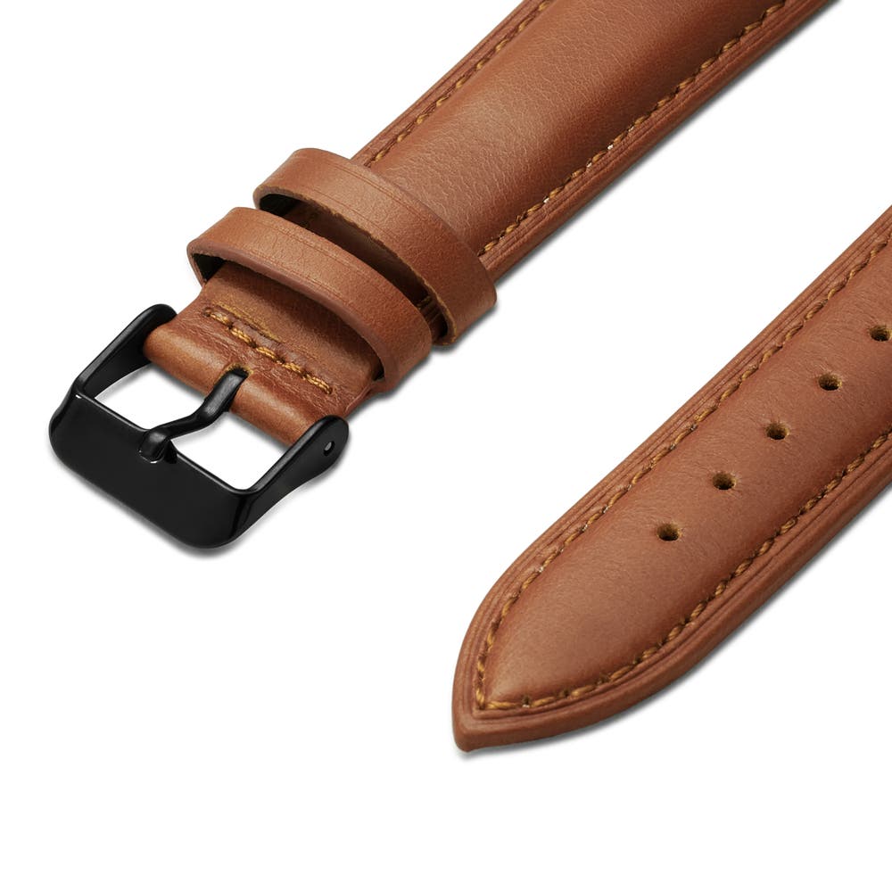 hover: 18mm Tan Leather Watch Strap with Black Buckle – Quick Release hover: 18mm Tan Leather Watch Strap with Black Buckle – Quick Release