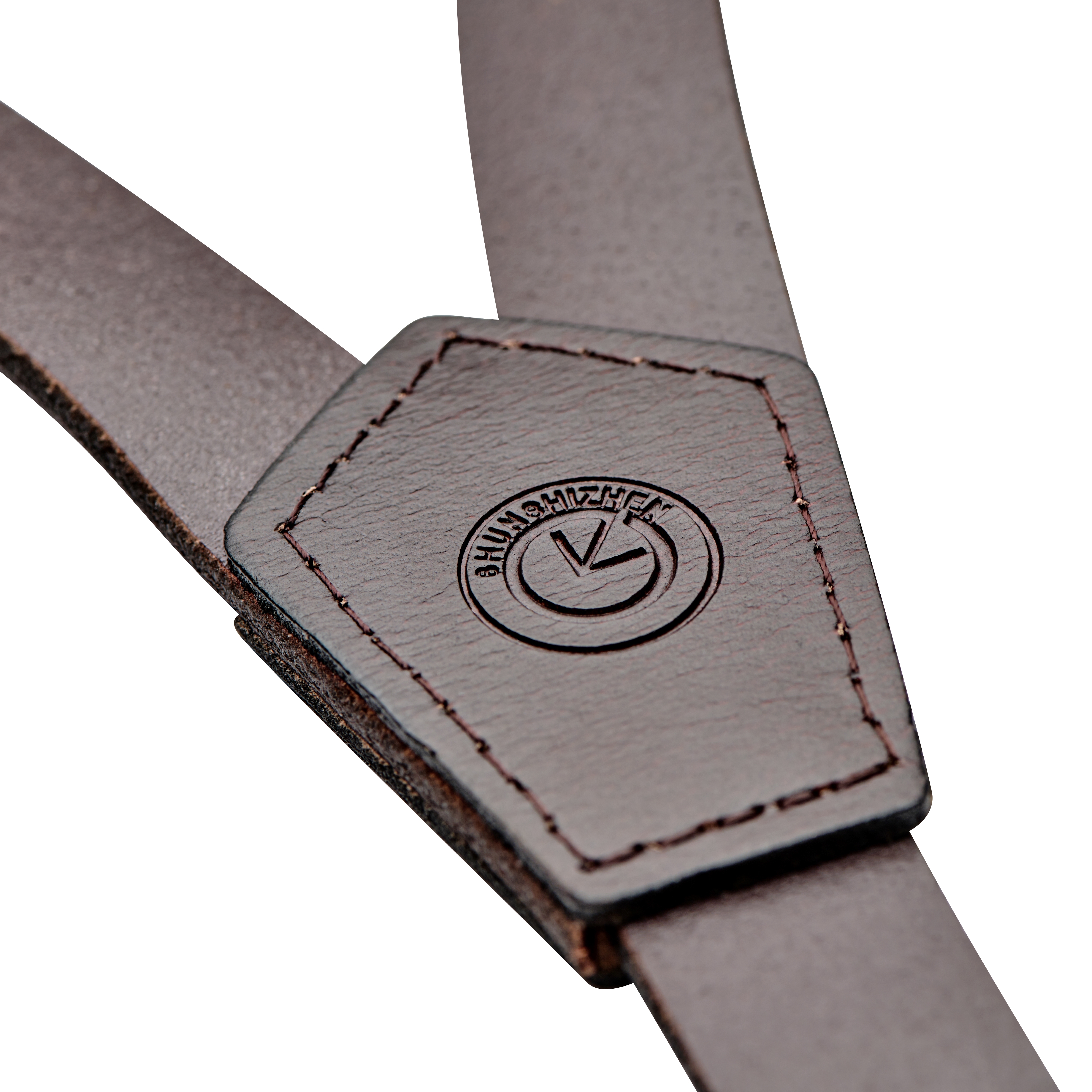 Dark Brown Leather Y-Back Clip-On Braces - 3