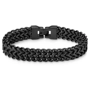 Sort Armbånd av Rustfritt Stål med Revehale Sort Armbånd av Rustfritt Stål med Revehale