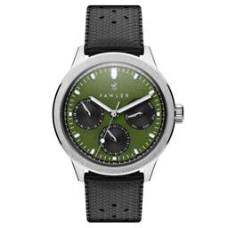 Fausto | Reloj con calendario de acero inoxidable verde