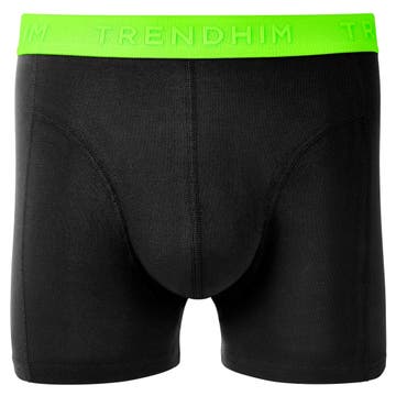 FlexFeel | Boxer en coton noir avec bande vert fluorescent FlexFeel | Boxer en coton noir avec bande vert fluorescent