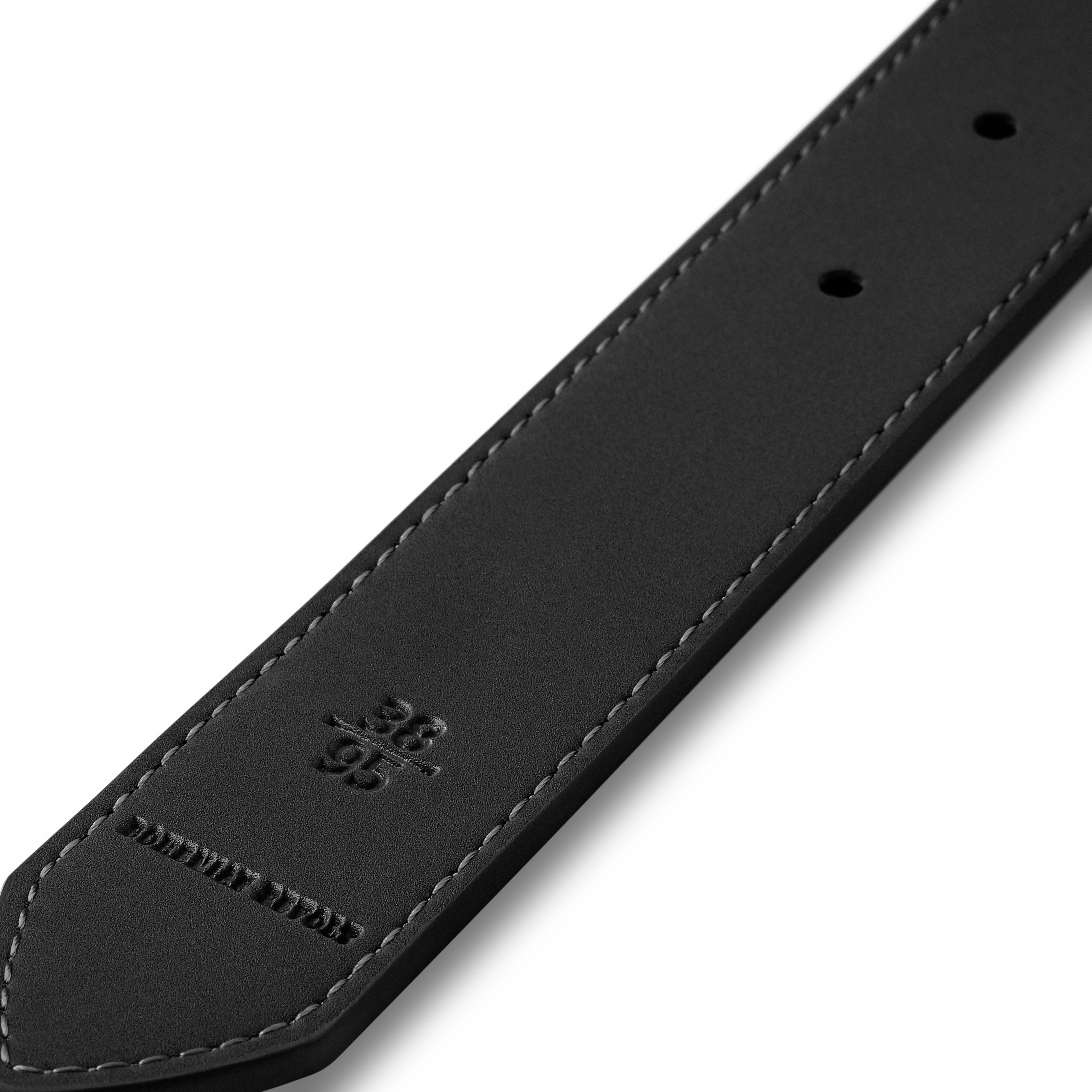 Black Rounded Buckle Faux Suede Belt - 6