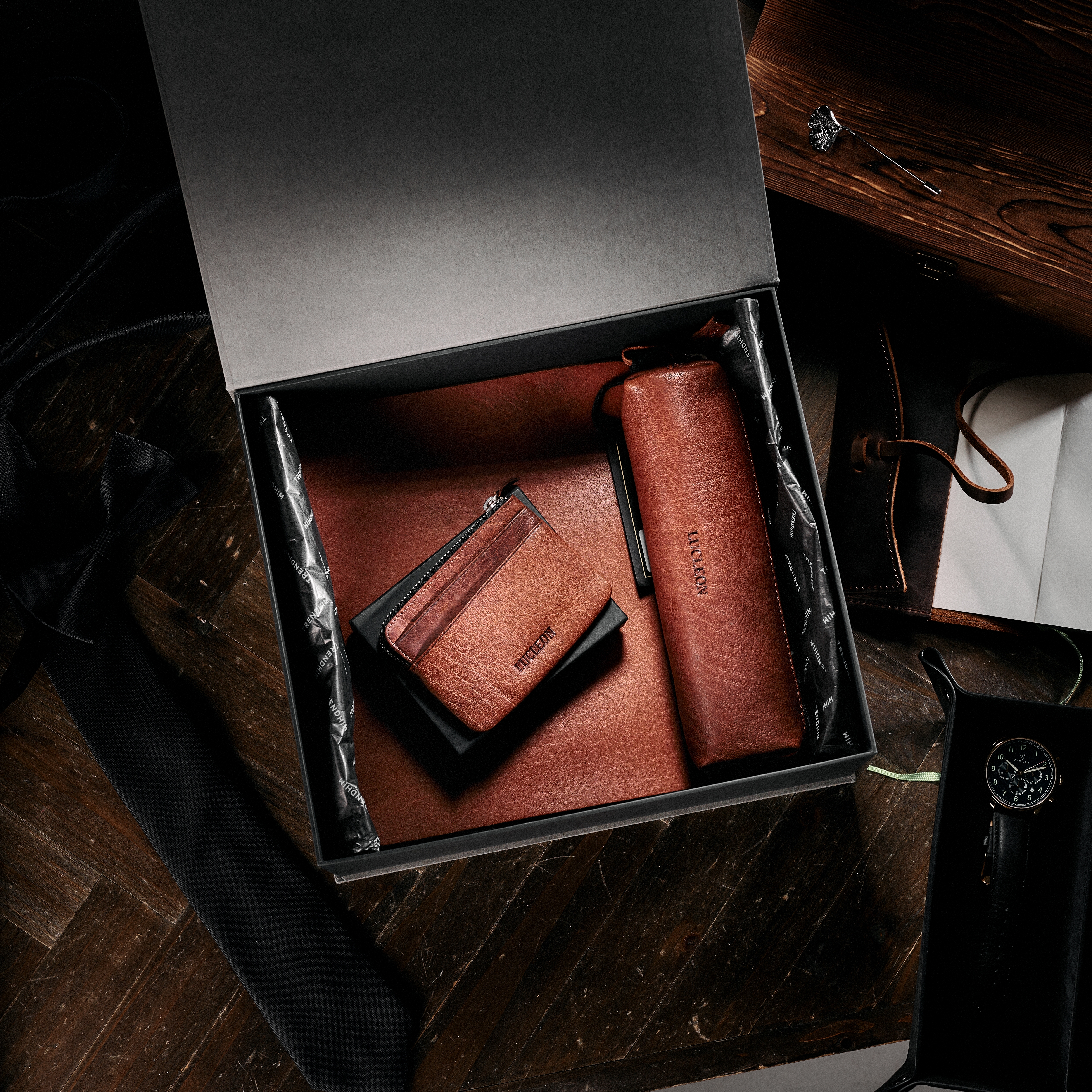 Caja de regalo profesional de oficina | Cuero marrón - 5