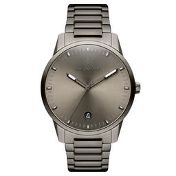 Yves | Relógio Monocromático em Aço Inoxidável Cinza Metalizado