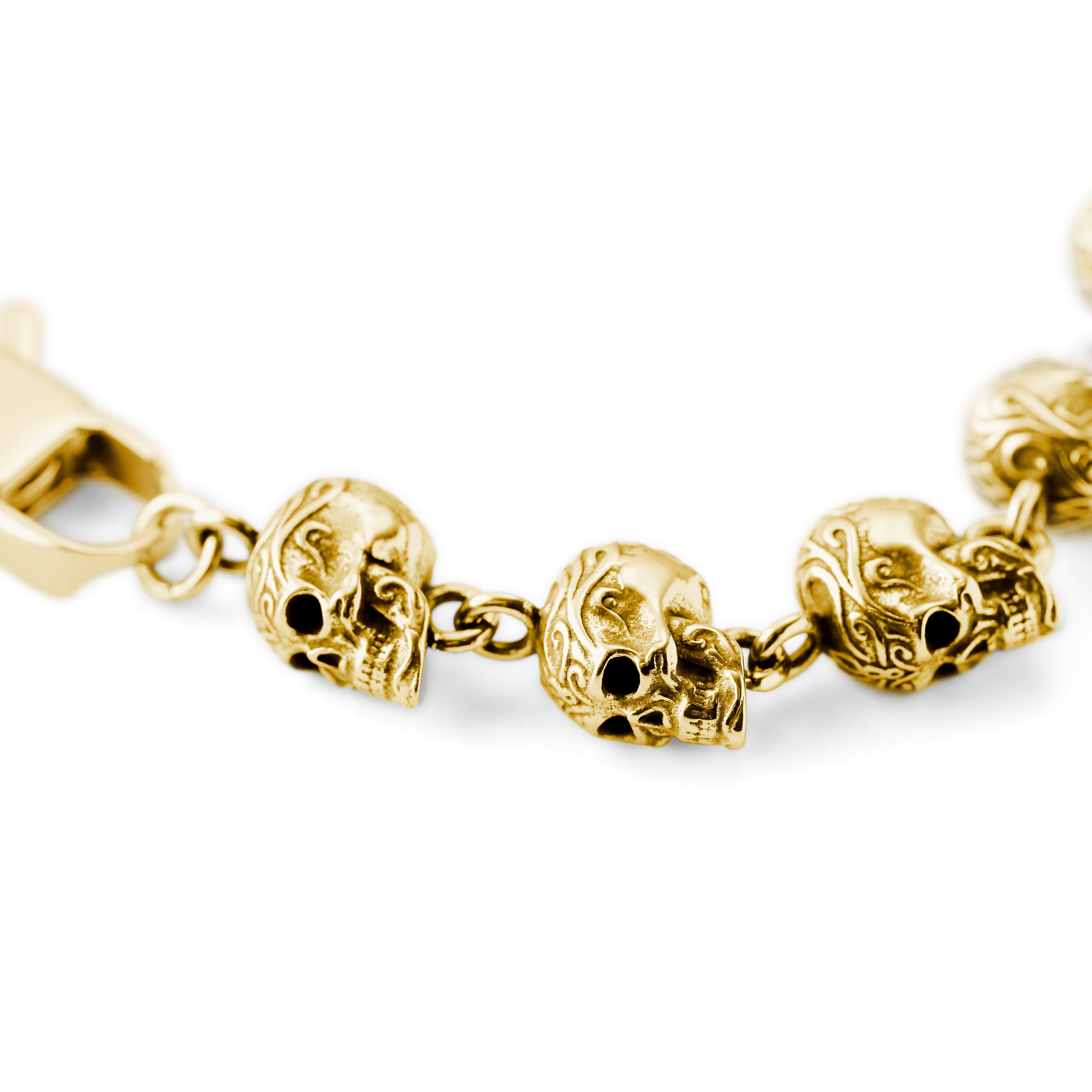 Rico | Gold-Tone Stainless Steel Skull Bracelet - 4
