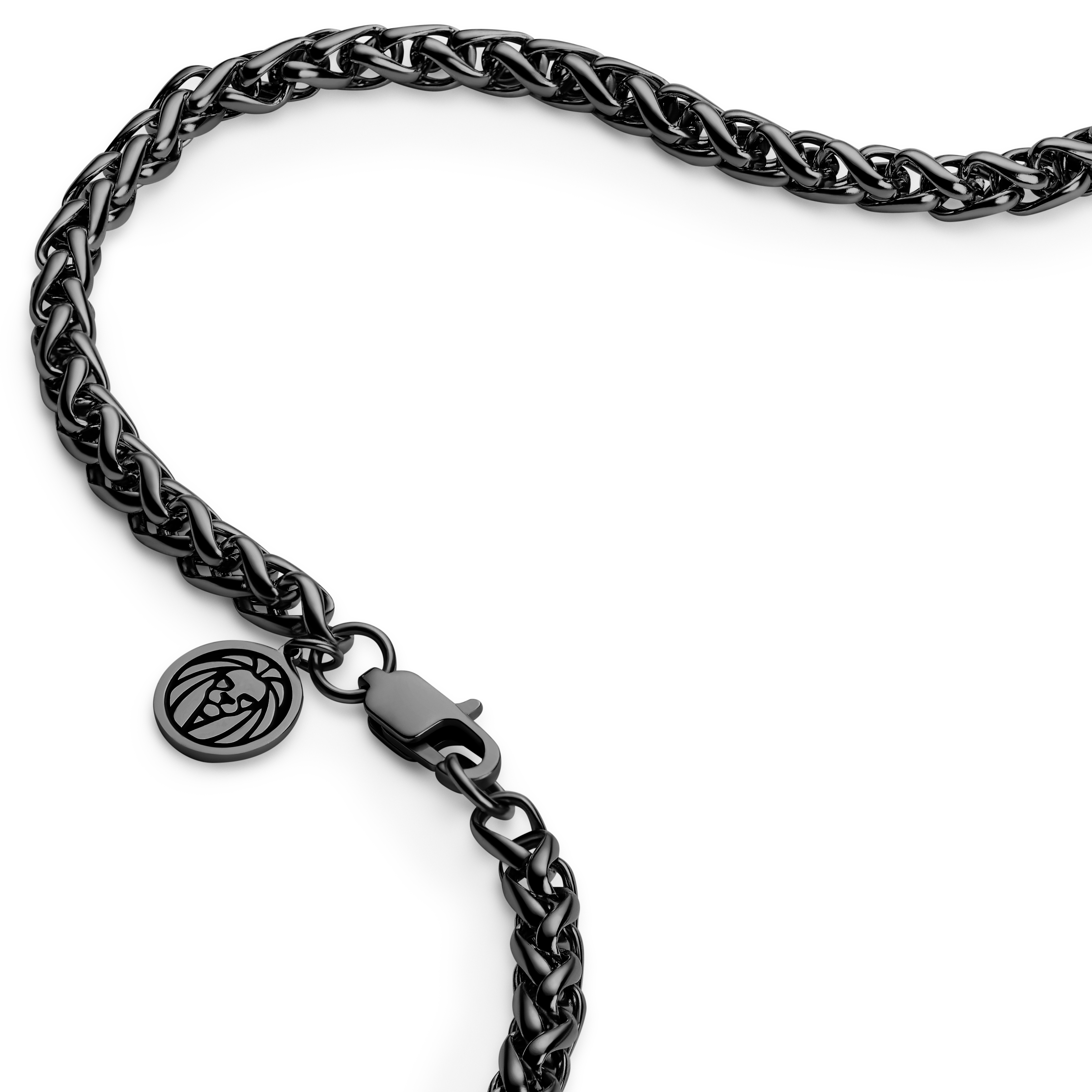 Essentials | 5 mm Gunmetal Black Wheat Chain Necklace - 3
