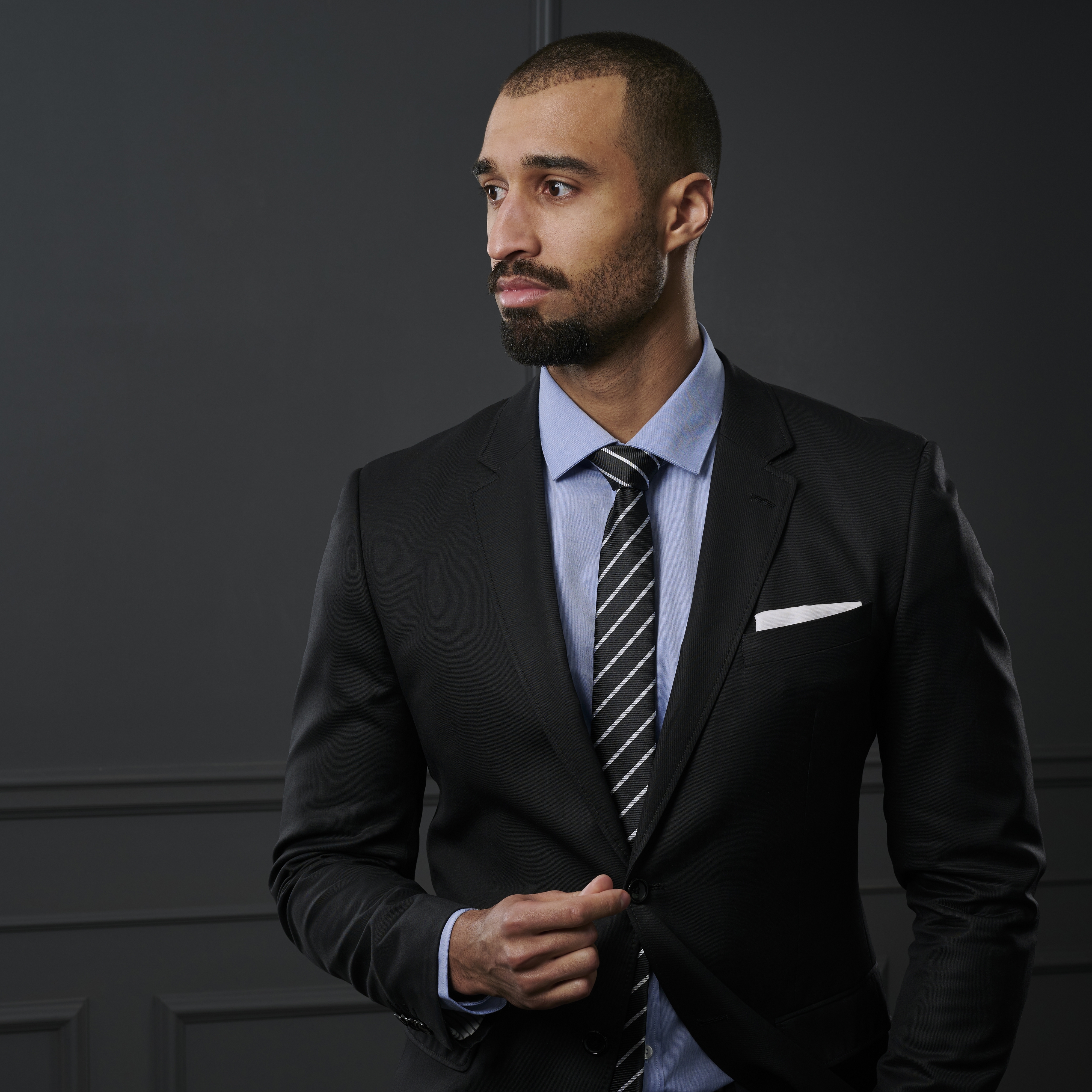 Weiß & Schwarz Gestreifte Krawatte - 4