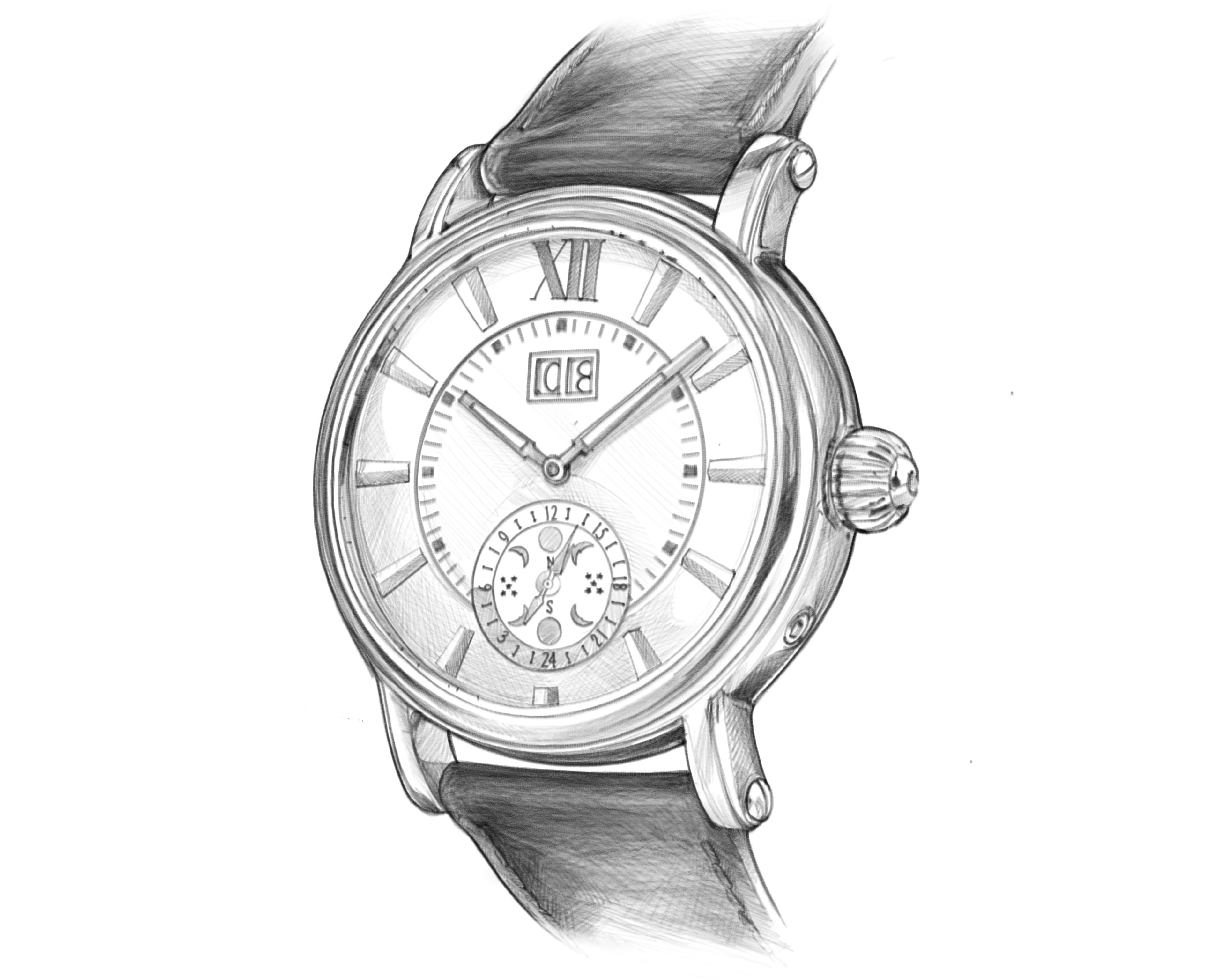 Moonphase Watch with Radial Display