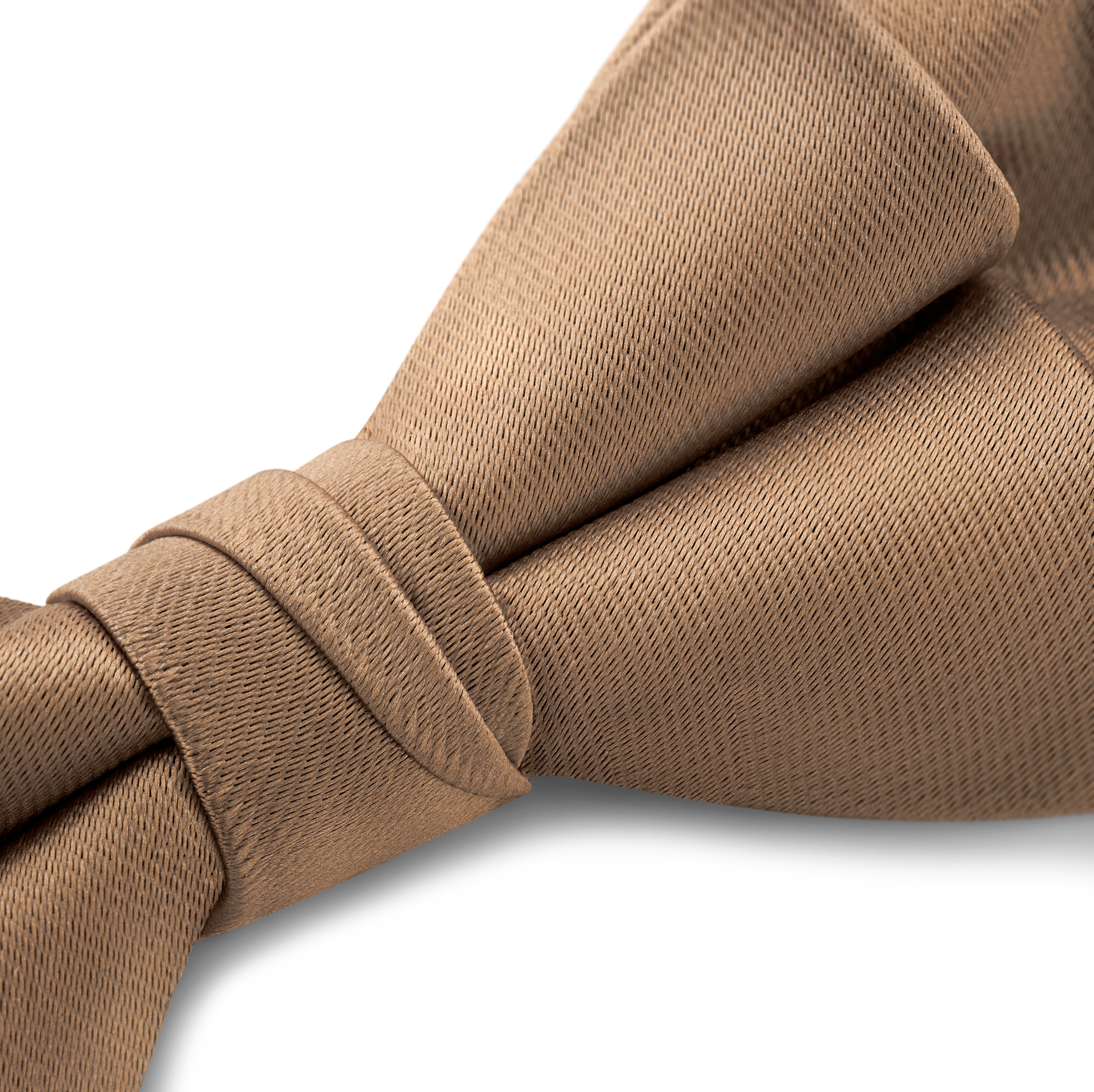 Predviazaný saténový špicatý motýlik v bledohnedej farbe - 3