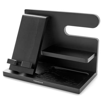 Black Wood Phone Stand and Desk Organizer Black Wood Phone Stand and Desk Organizer