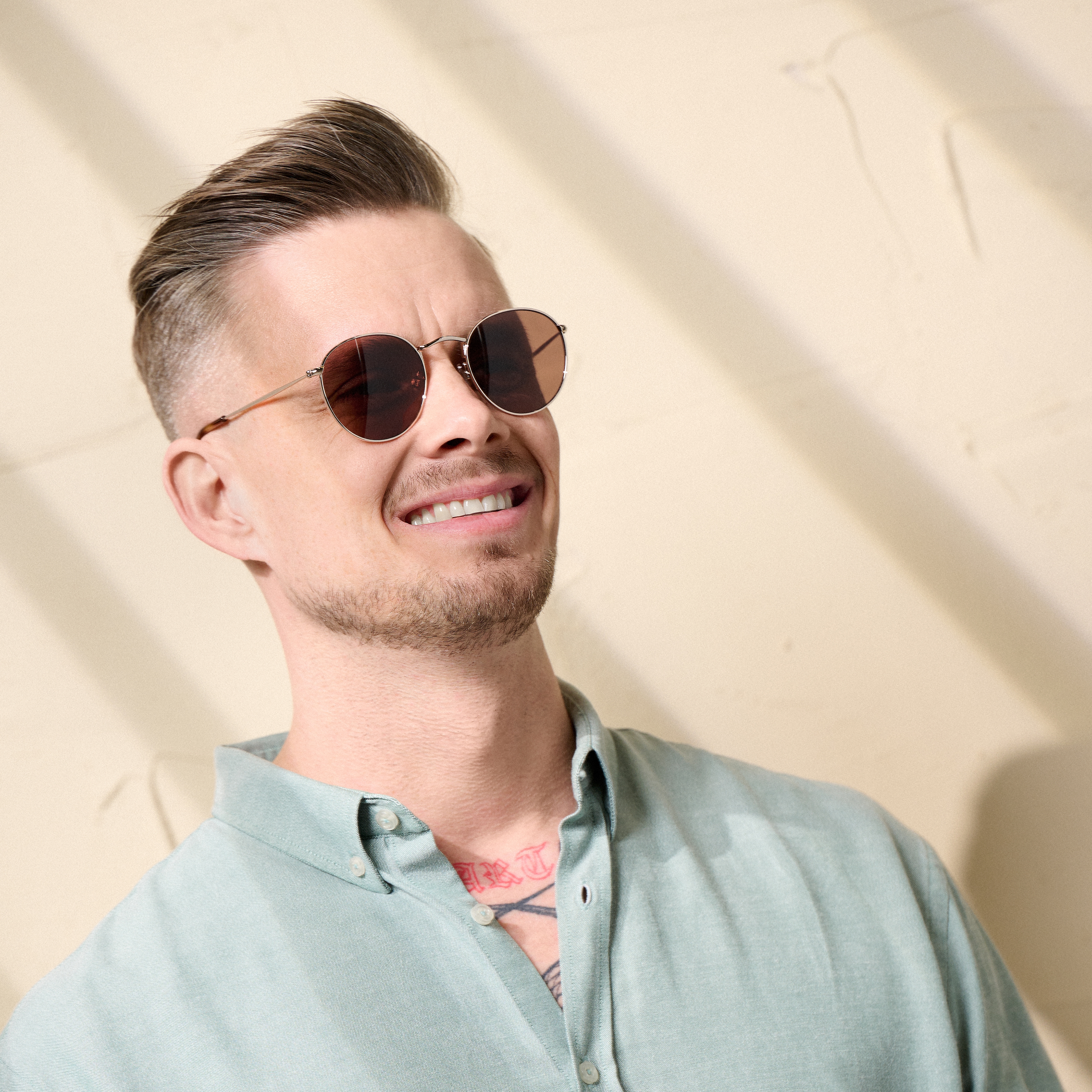 Okrągłe srebrzyste okulary przeciwsłoneczne Lennonki - 6