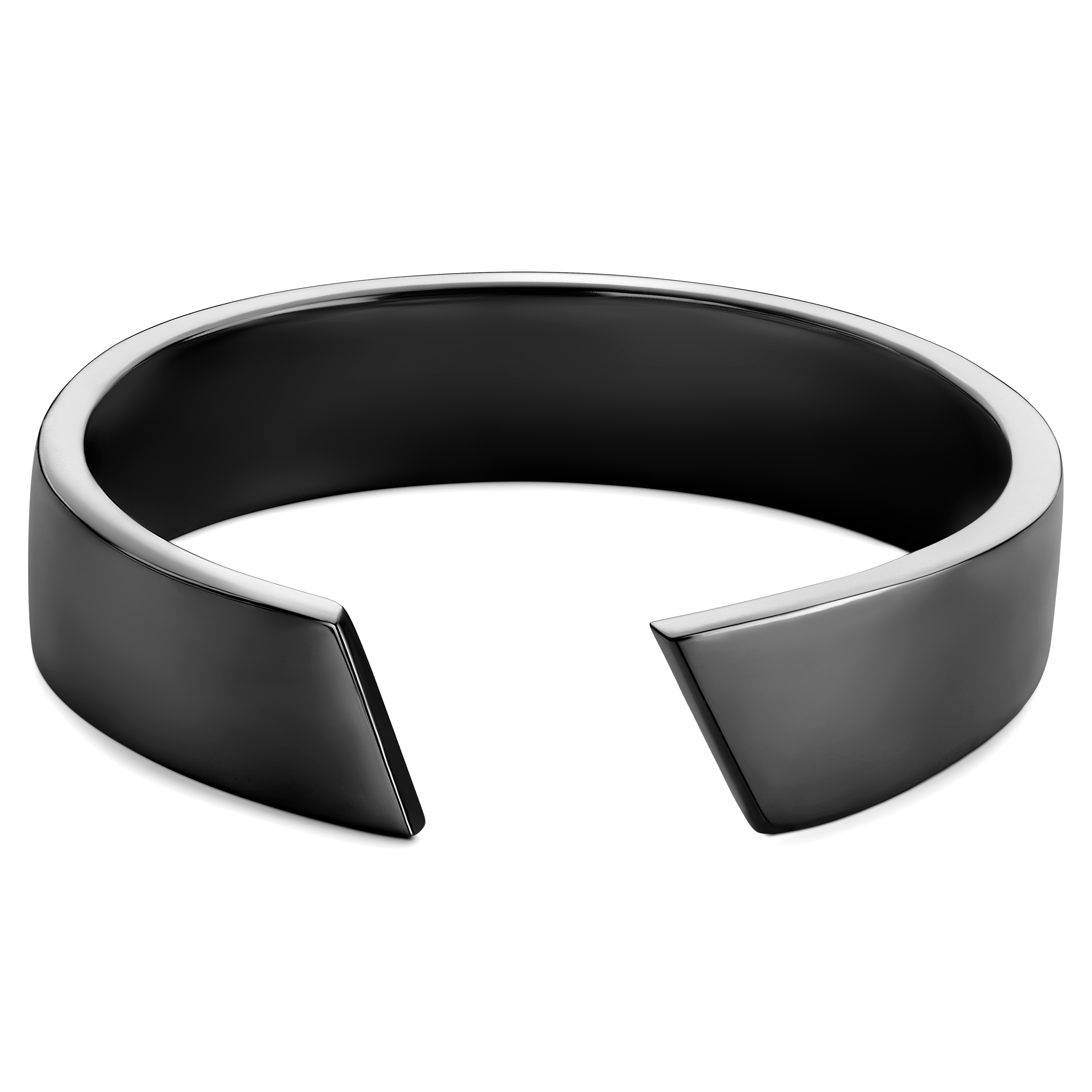 1/5" (5 mm) Polished Black Adjustable Stainless Steel Ring - 2