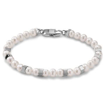 Ocata | Náramek stříbrné barvy s perlou