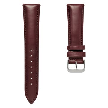 18mm Dark-Brown Leather Watch Strap with Silver-Tone Buckle – Quick Release 18mm Dark-Brown Leather Watch Strap with Silver-Tone Buckle – Quick Release