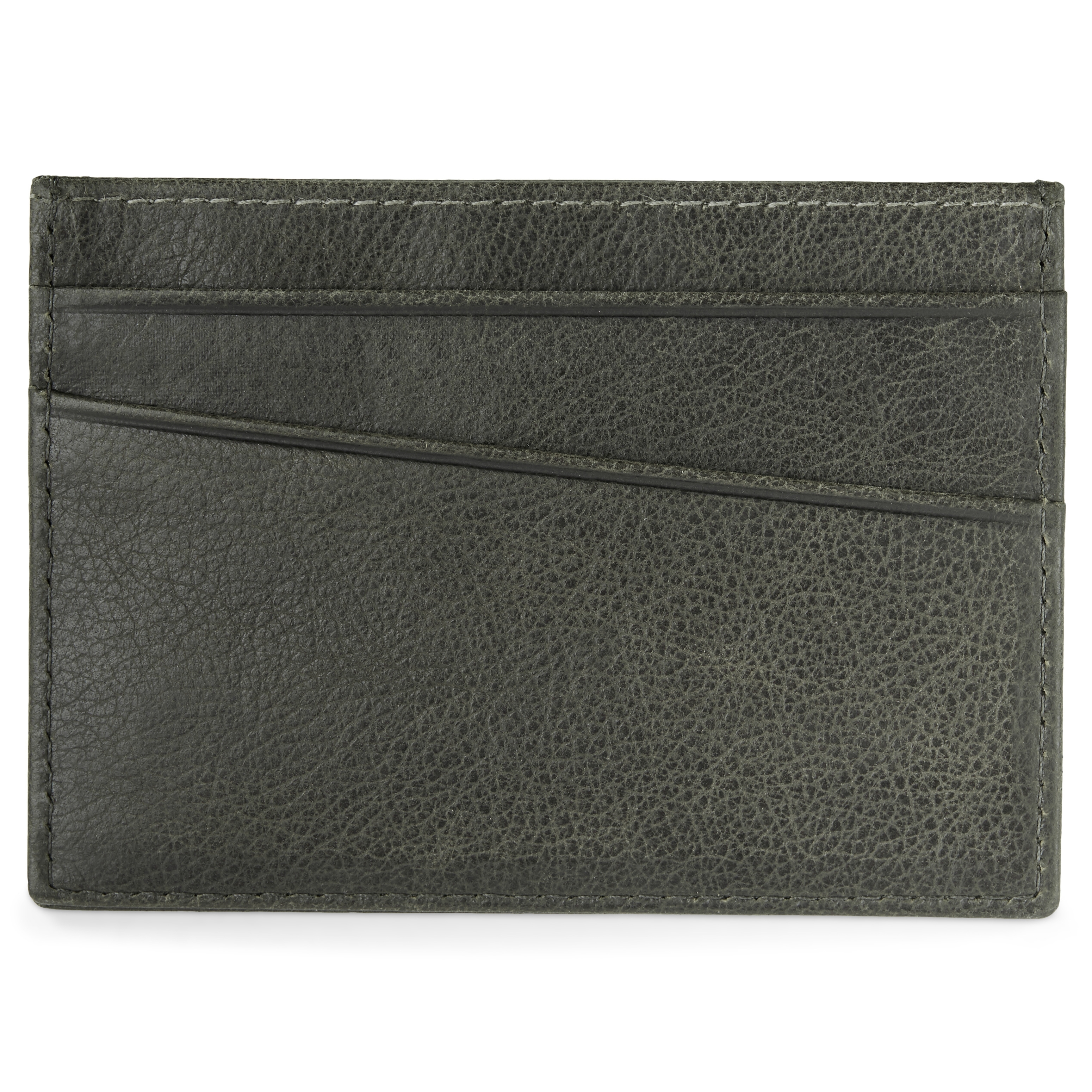 Brązowo-szare skórzane mini etui na karty RFID Licio - 3