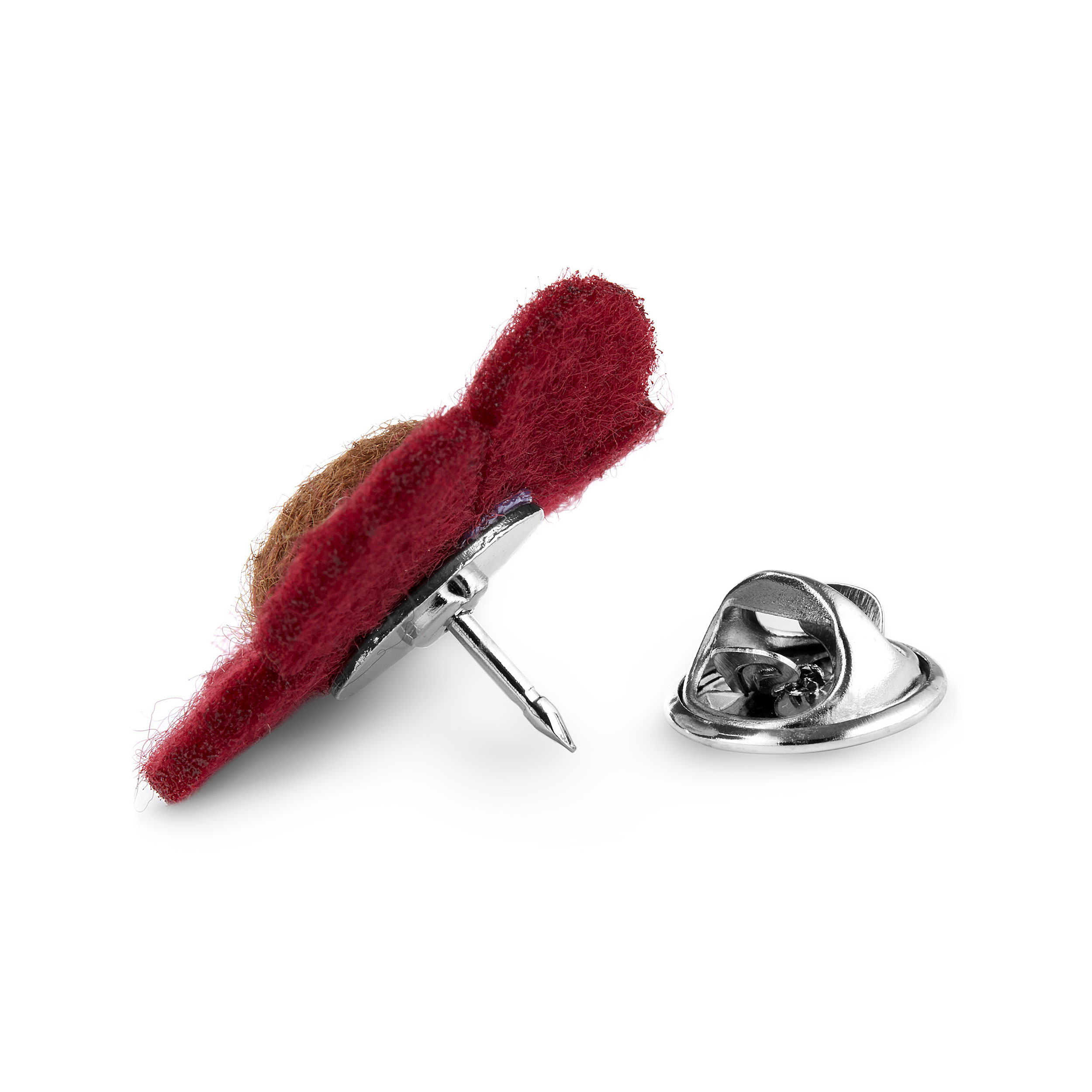 Jakkenål med Rød og Brun Blomst - 3