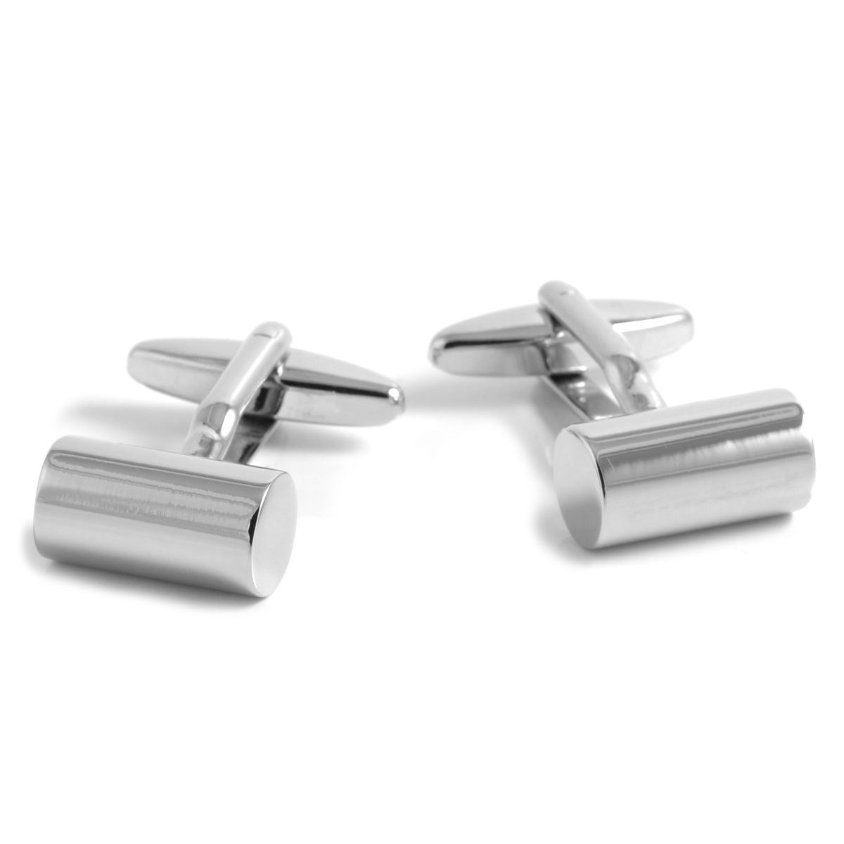Cylinder Silver-Tone Cufflinks - 1