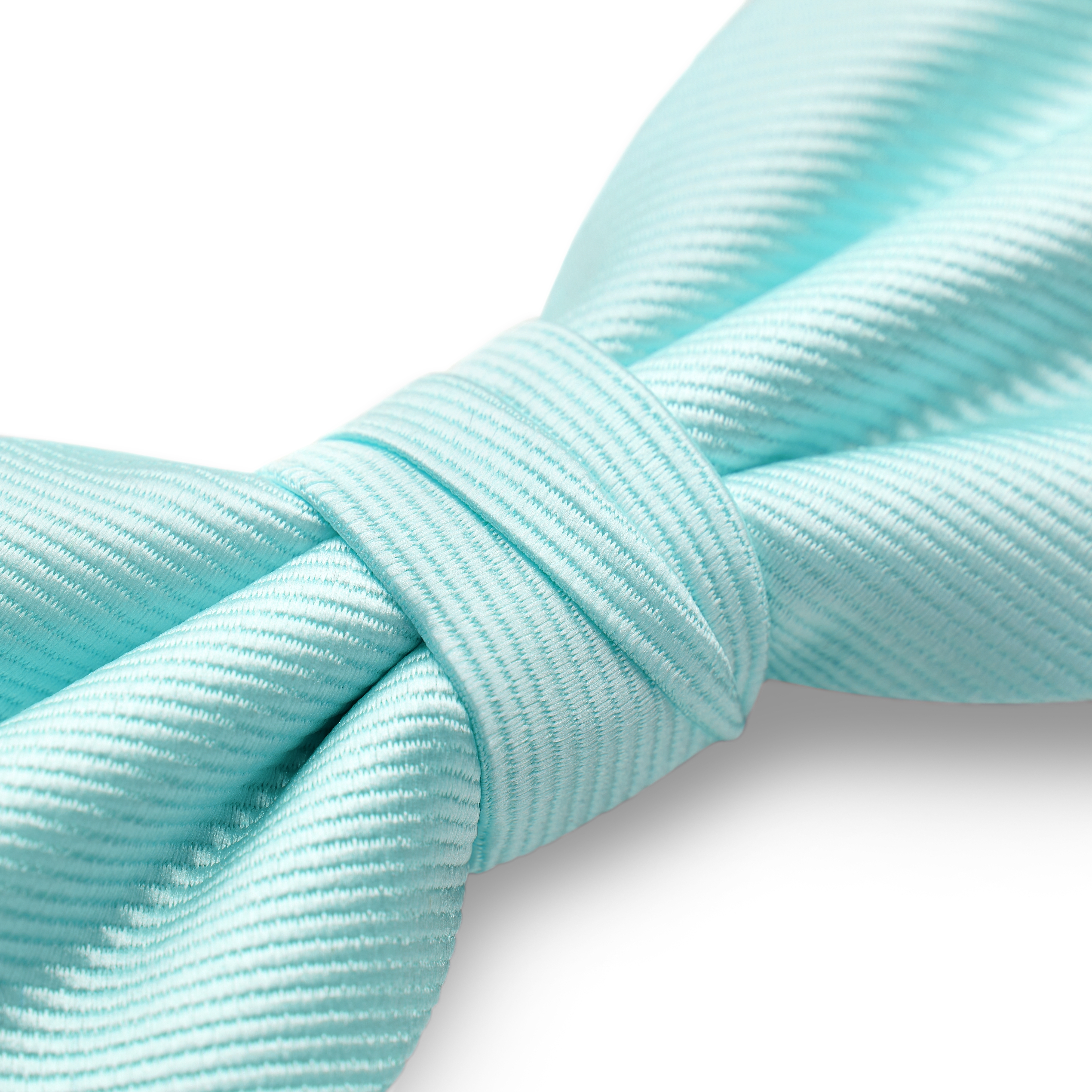 Nœud papillon pré-noué en tissu gros-grain bleu layette - 4