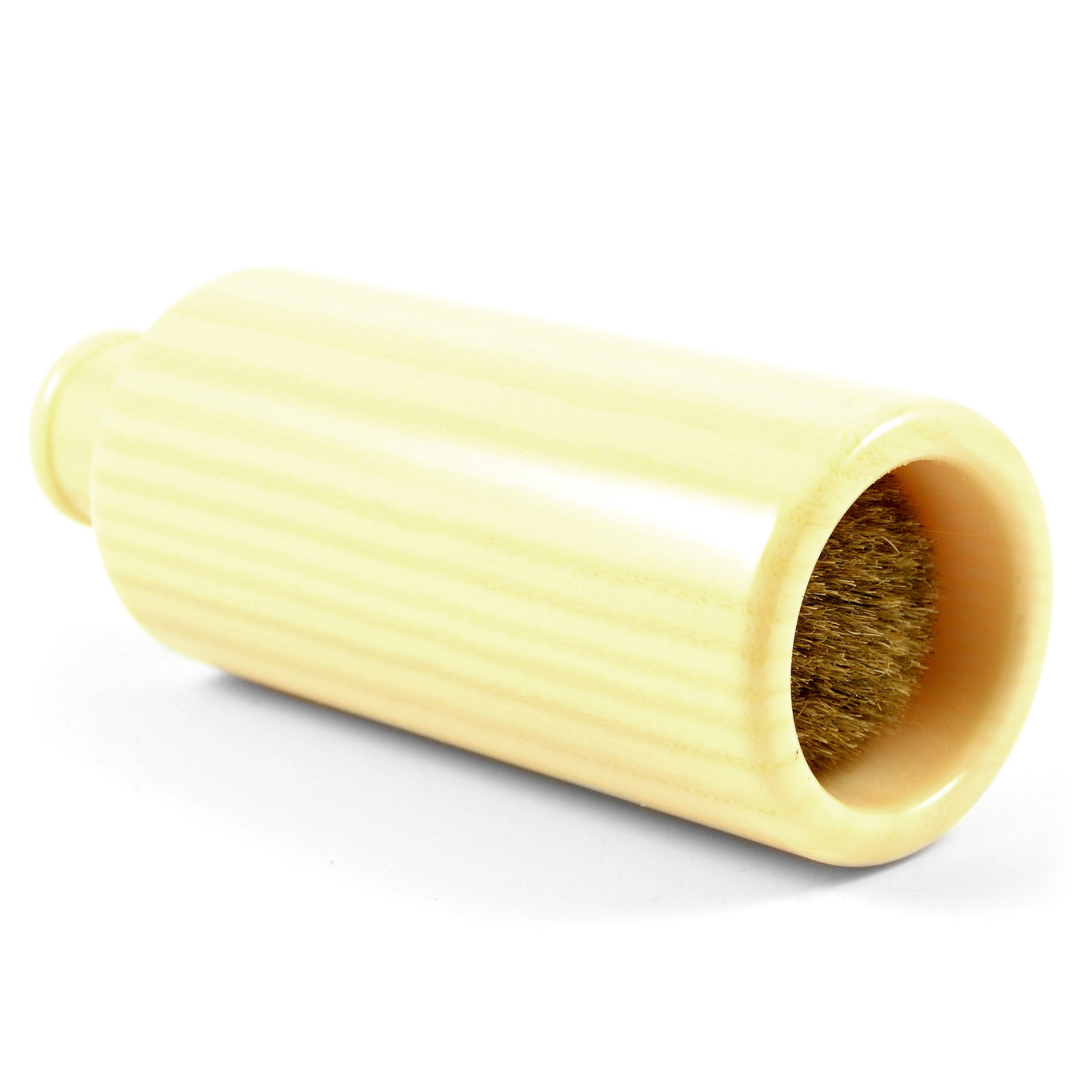 Brocha de afeitar tejón gris con funda de viaje crema - 2