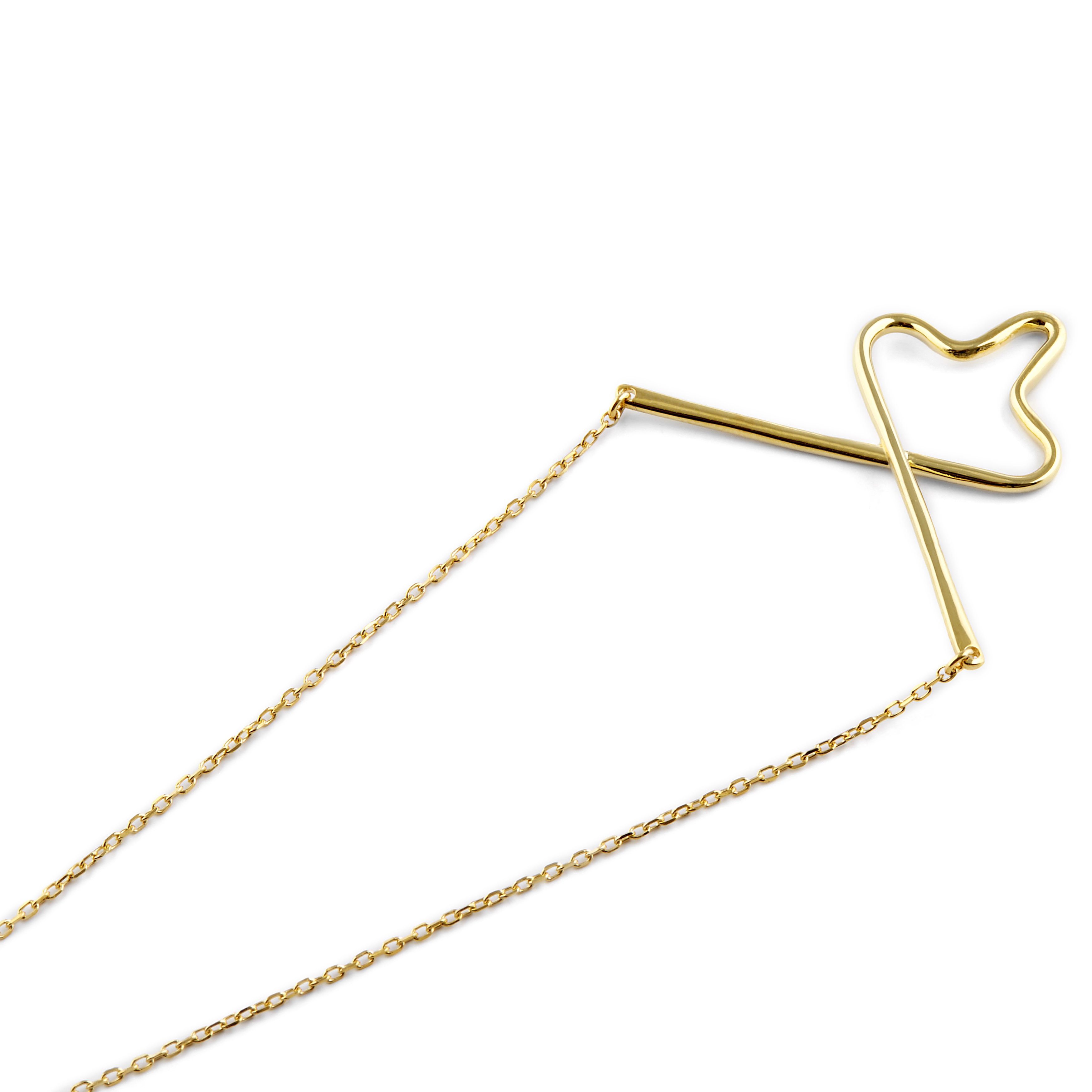 925 Zilveren Stropdasketting met Gouden Anker - 3