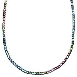 Amager | 6 mm Rainbow Stainless Steel Figaro Chain Necklace