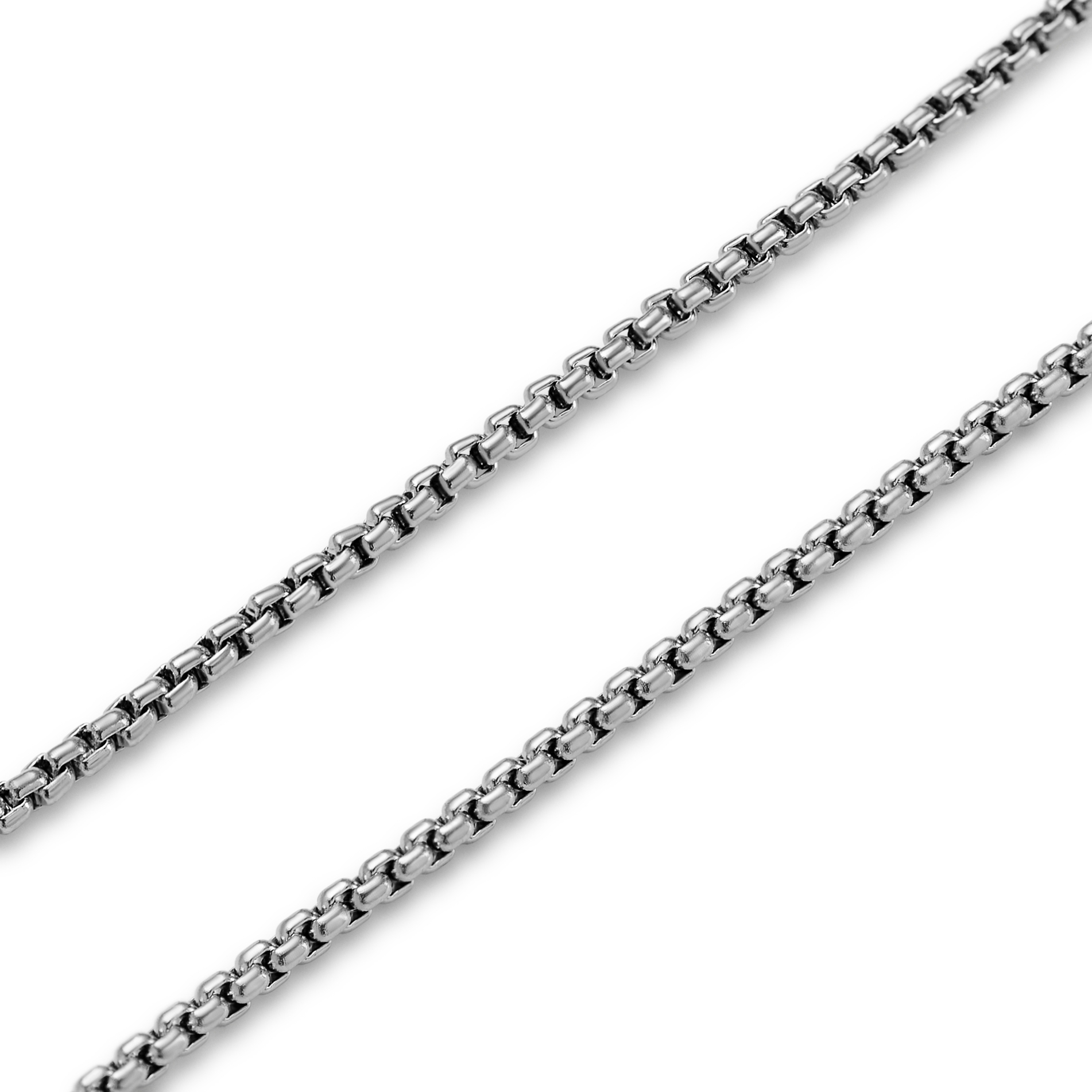 Essentials | 1/32" (1 mm) Silver-Tone Curved Box Chain Bracelet - 4