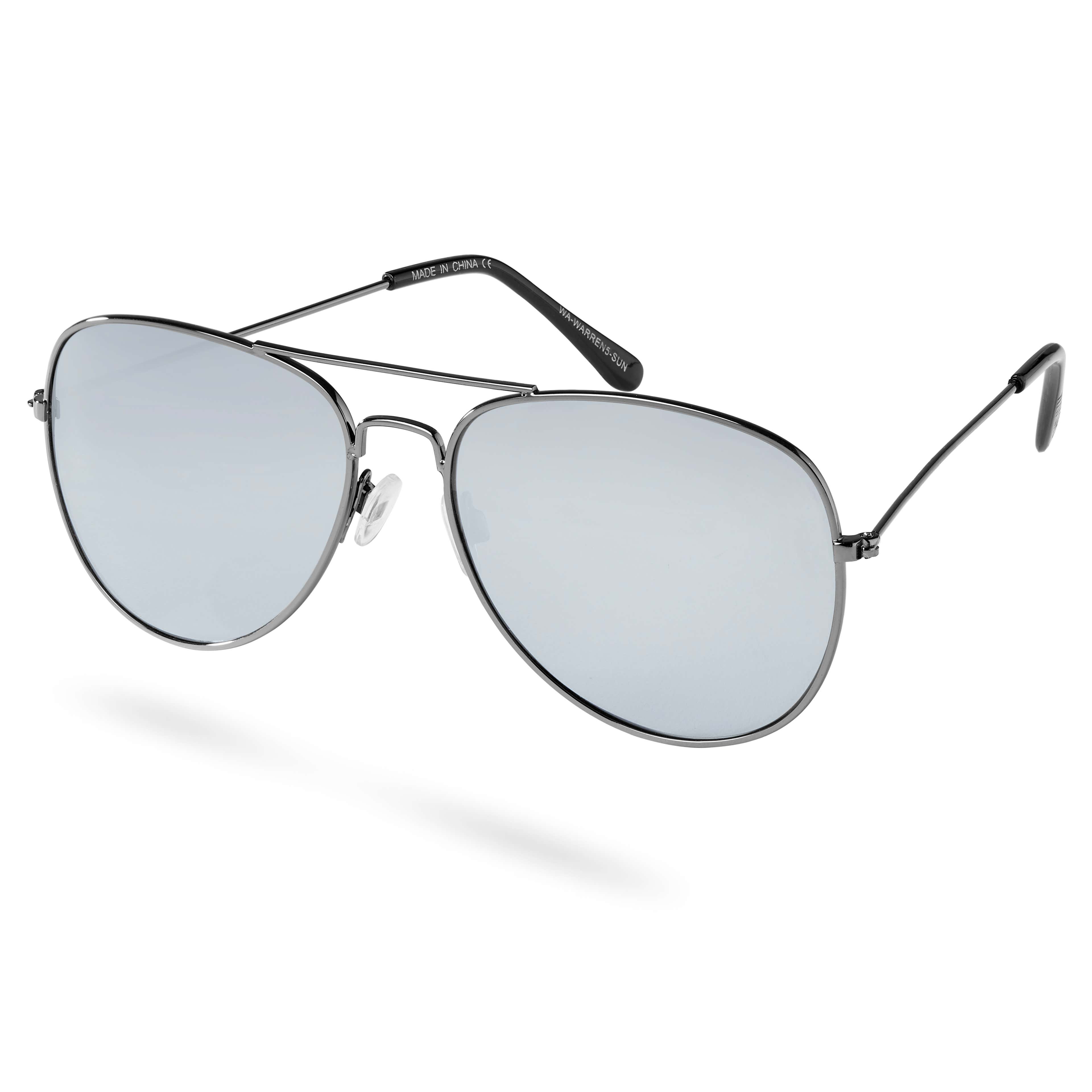 Warren Black & Mirrored Aviator Vista Sunglasses
