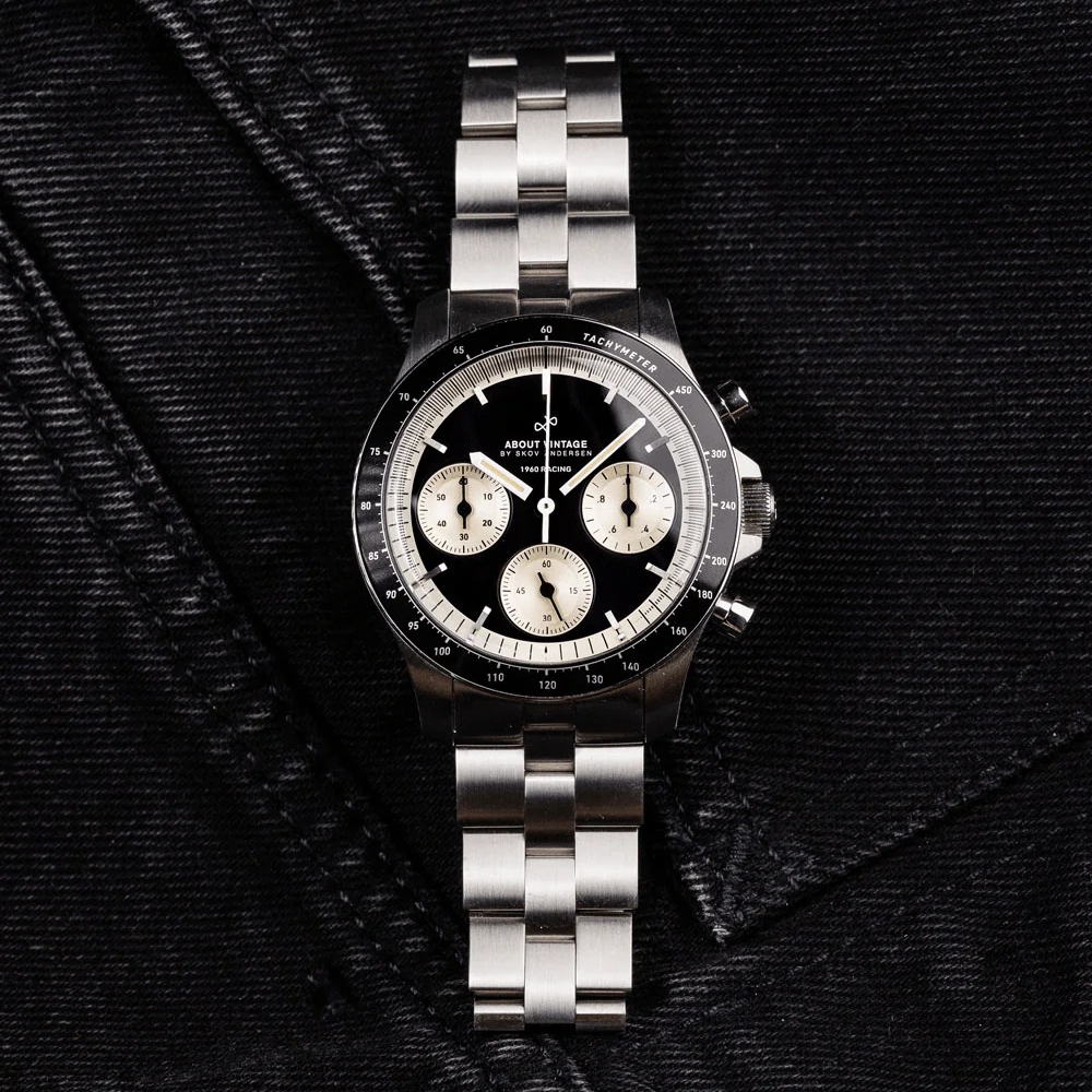 1960 Racing Chronograph | Kirurgisk stål, Sort & Råhvid - 4
