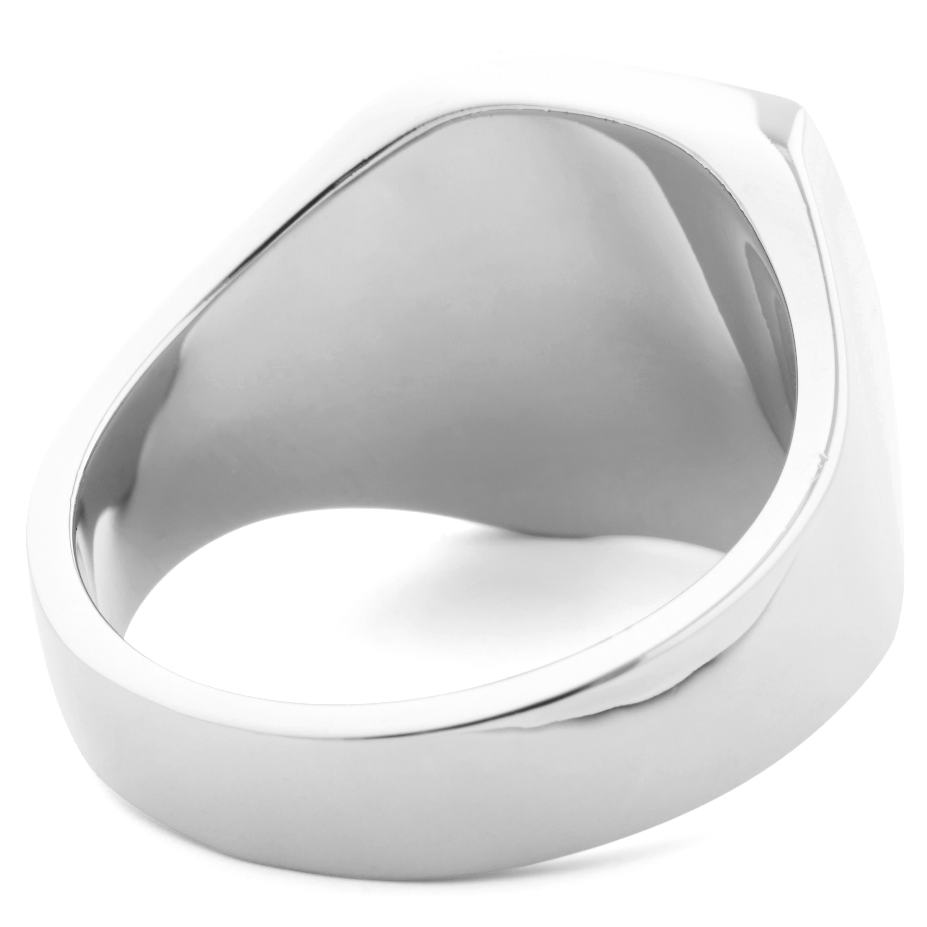 Veliki srebrni prsten s pečatom, od 925 srebra - 3