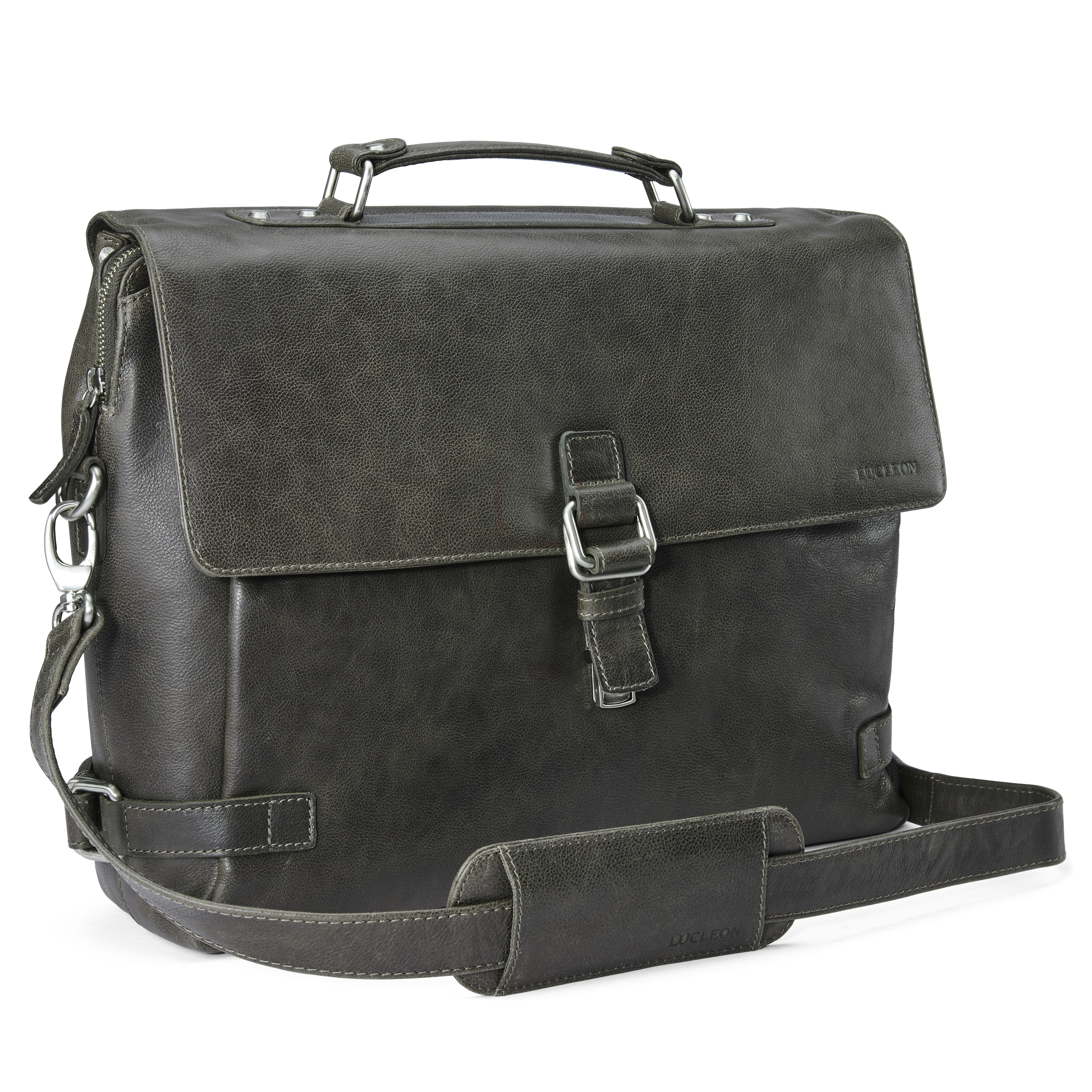Cartera de cuero gris oscuro lujoso Licio - 11