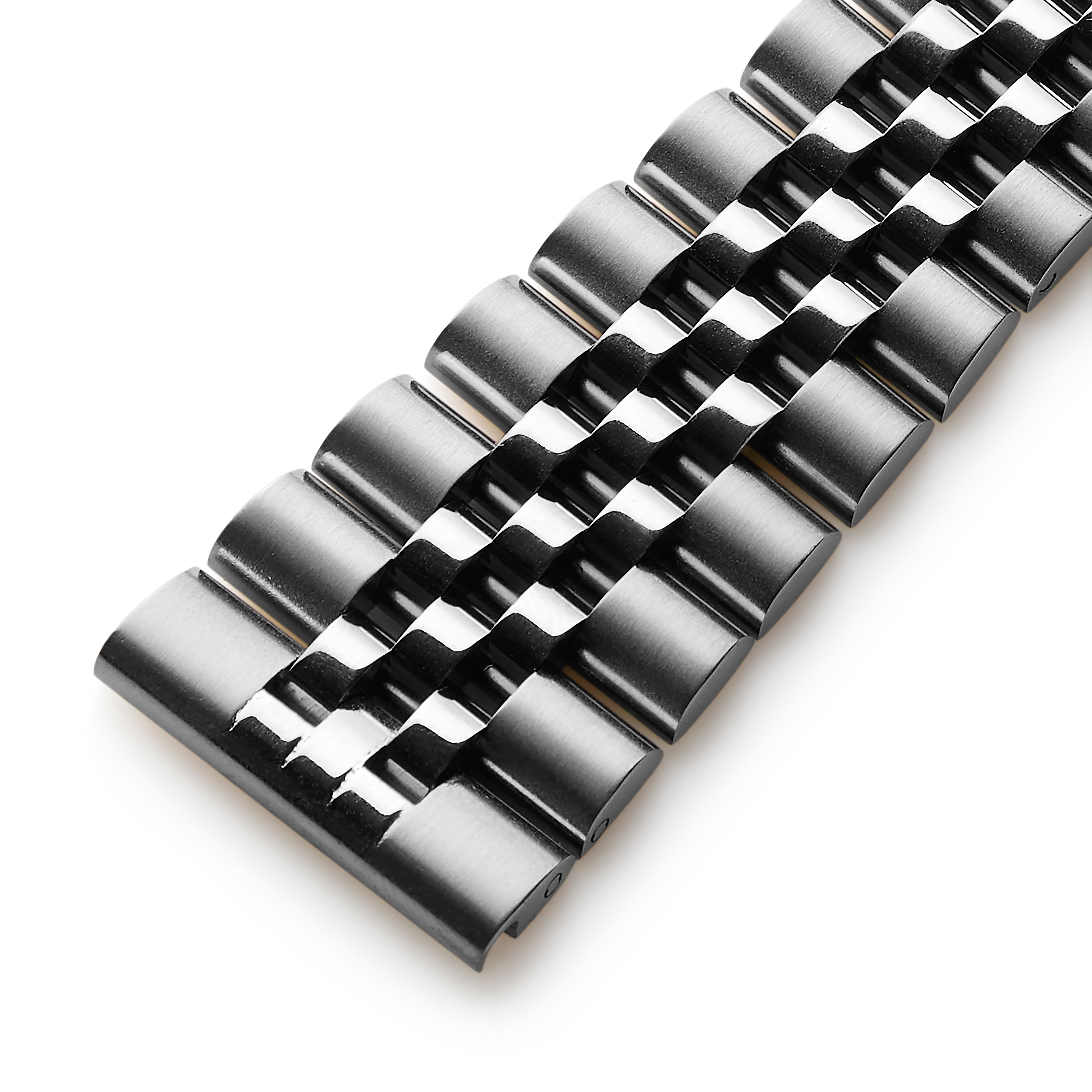 22mm Silver-Tone Stainless Steel Jubilee Watch Strap with Butterfly Clasp – Quick Release - 3
