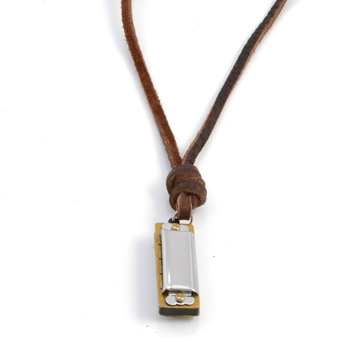 Harmonika Læderhalskæde - 1