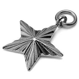 Silver-Tone Stainless Steel Star Charm