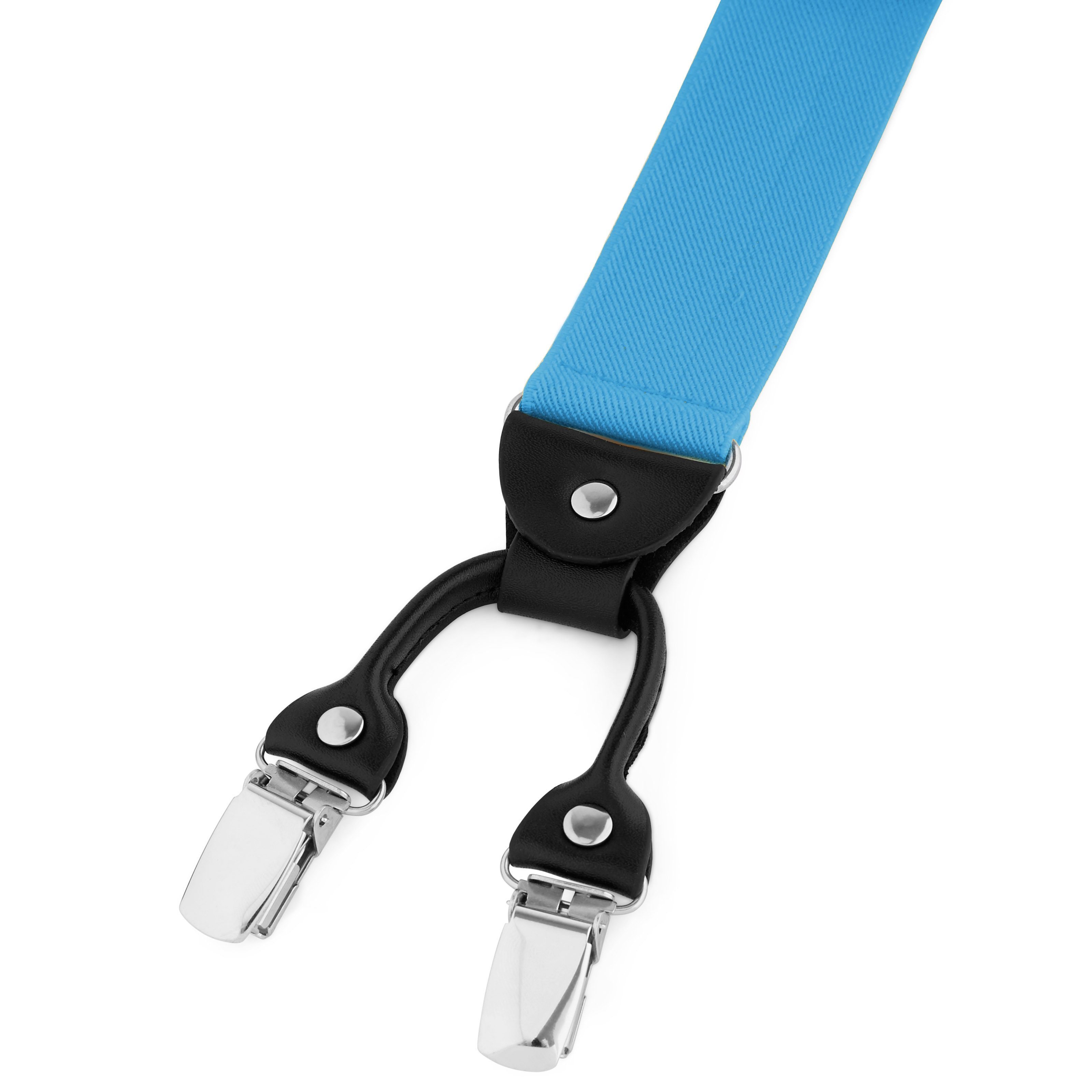 Wide Sky Blue Clip-On Braces - 2