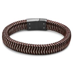 Bracelet en fil d'acier inoxydable brun