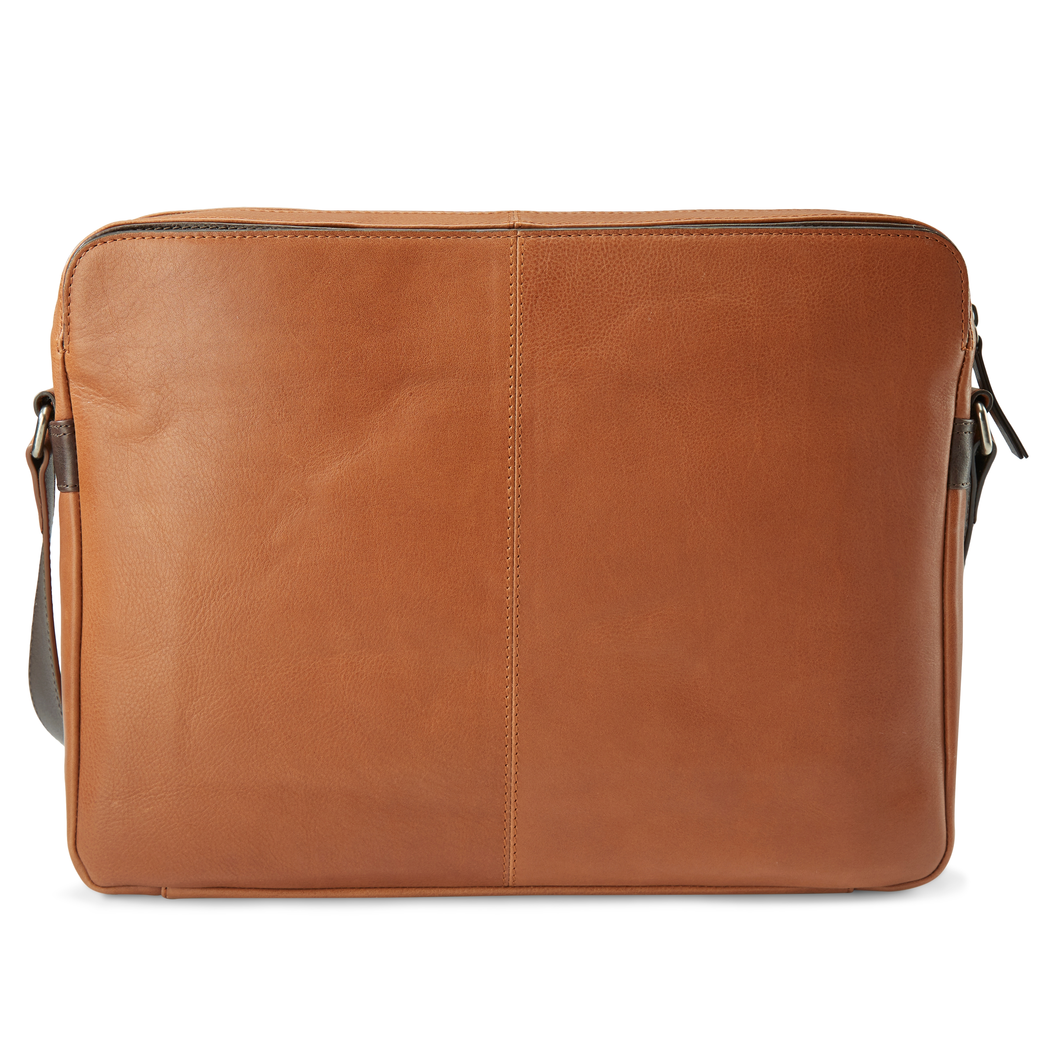 Lavi Hellbraune & Dunkelbraune Leder Messenger Tasche - 3