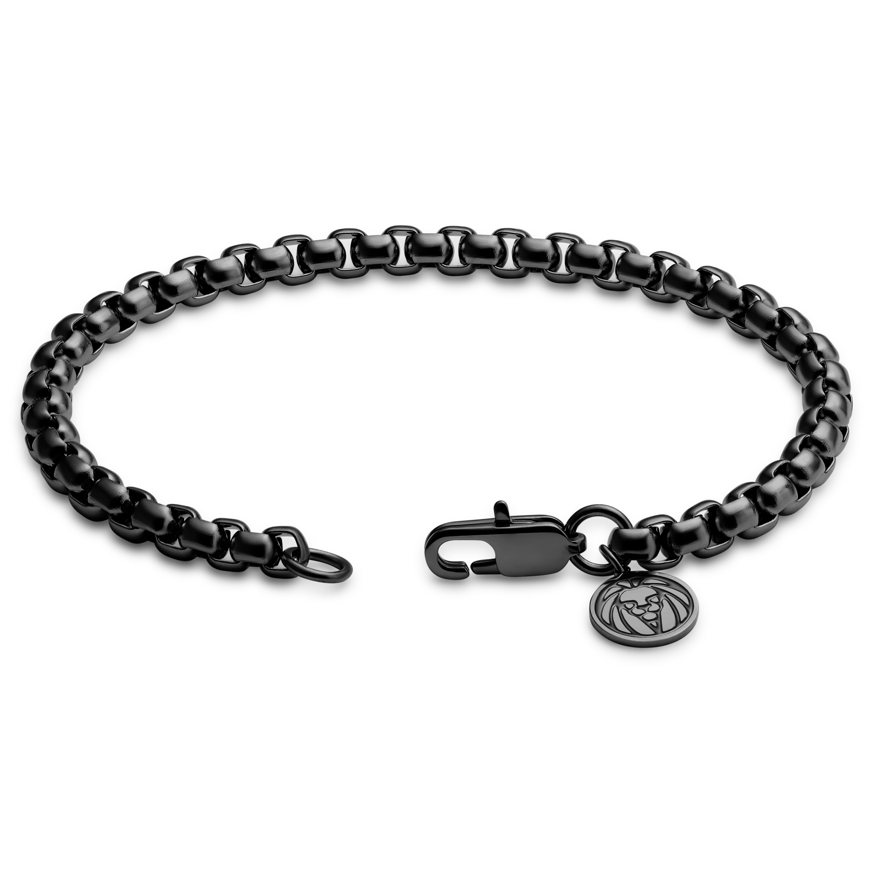 Essentials | 5 mm náramok s retiazkou so zakrivenými článkami v sivočiernej farbe - 3