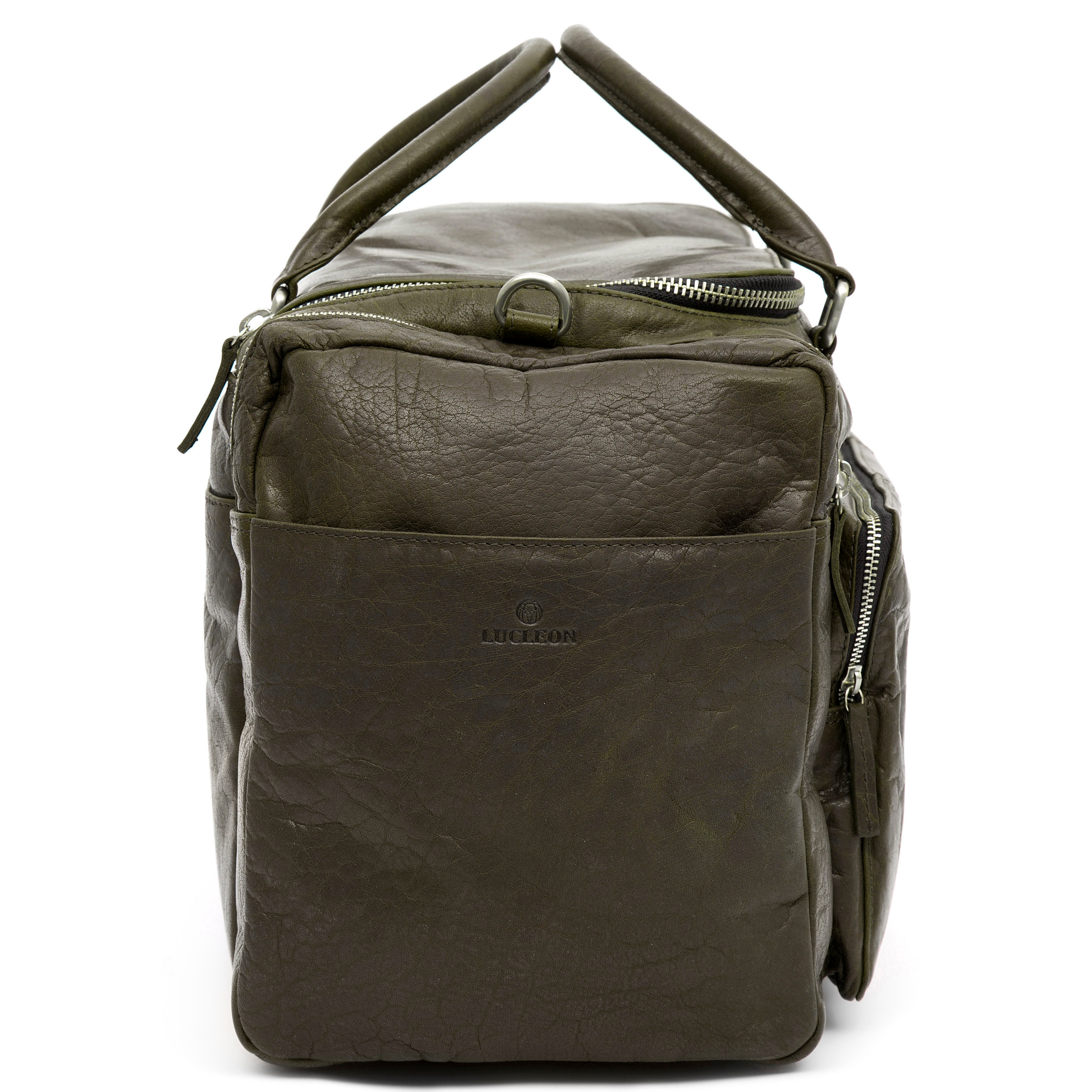 Montreal Olivgrüne Leder Reisetasche - 6