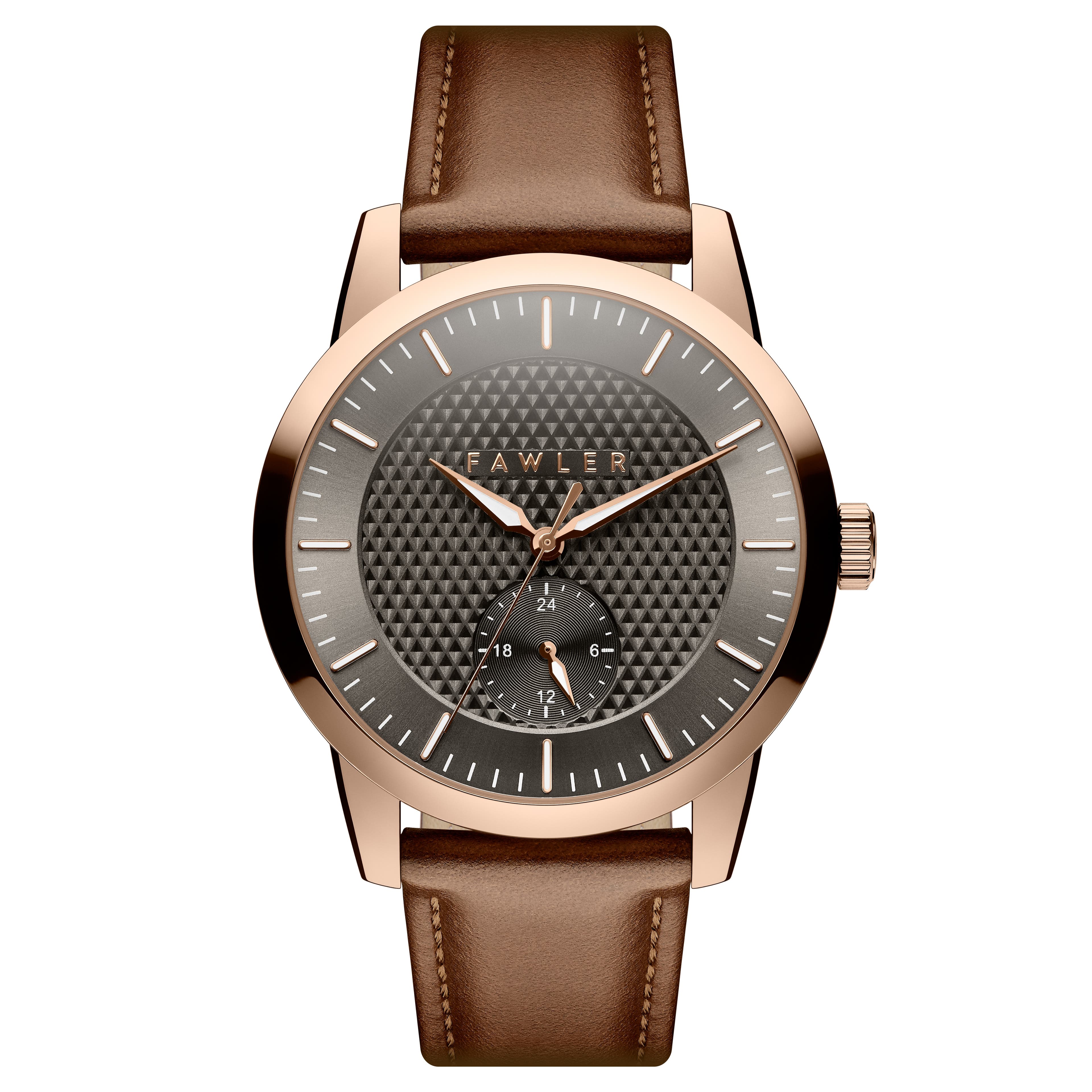 Dayton | Gray Textured Dial and Rose Gold-tone Stainless Steel Watch