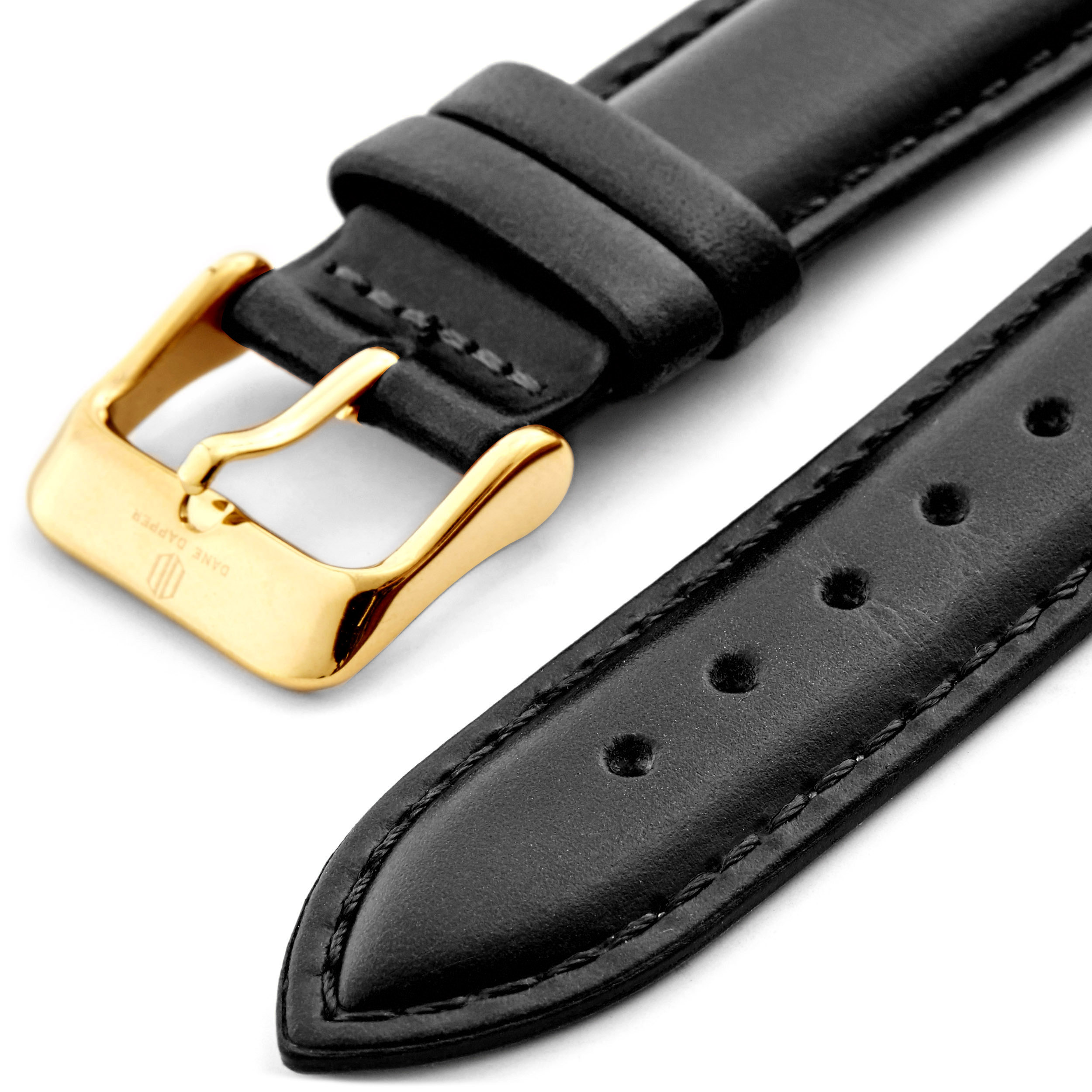 Vintage Black & Gold Leather Watch Strap In stock! Apothecary87